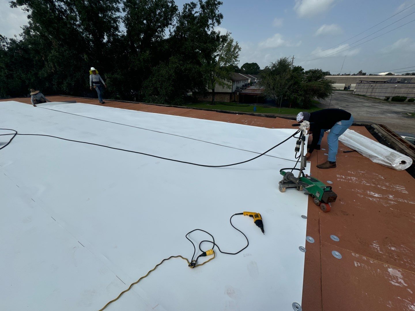 Commercial Roofing Installation using TPO by Core Four Roofing