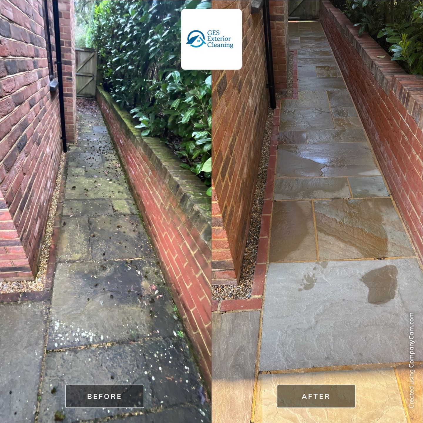 Patio Area Spring Clean using 18inch Whirlaway FSC by Ges Exterior Cleaning ltd
