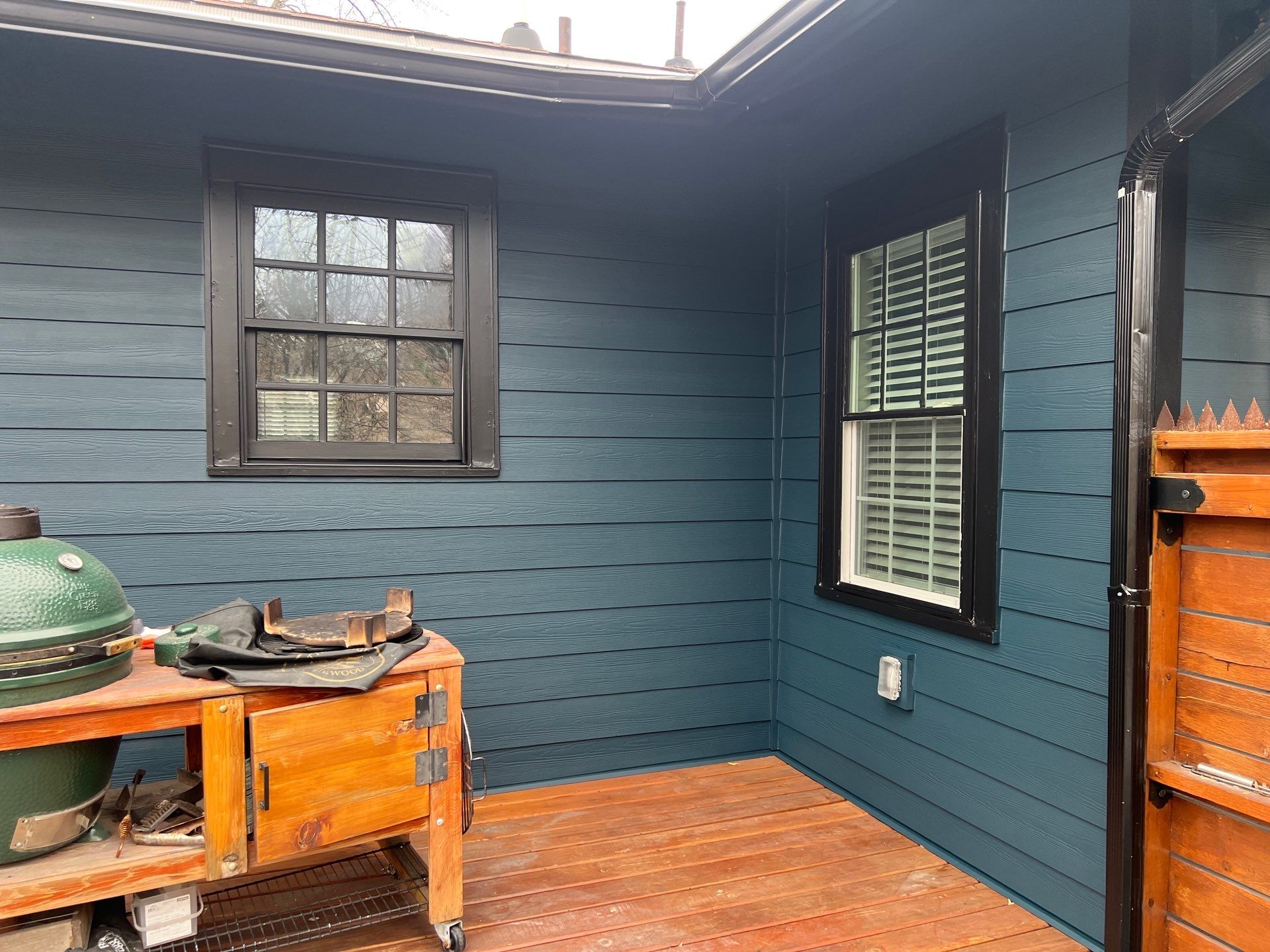 Cedar Tongue & Groove Porch Ceiling Installation Plus James Hardie Siding Replacement by Nelson Exteriors 