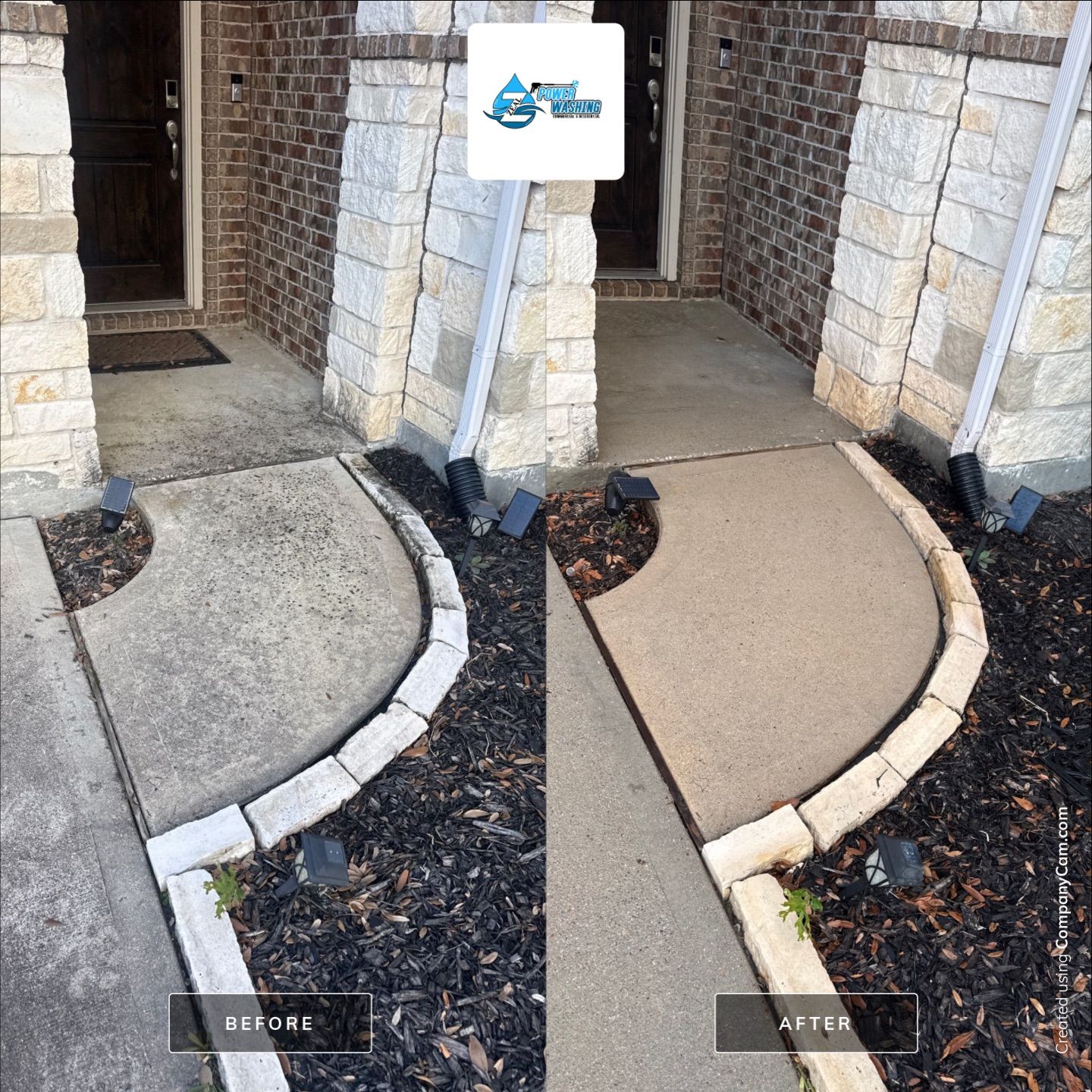 Residential Concrete Driveway and Sidewalk Pressure Washing in Katy by Zeal Power Washing