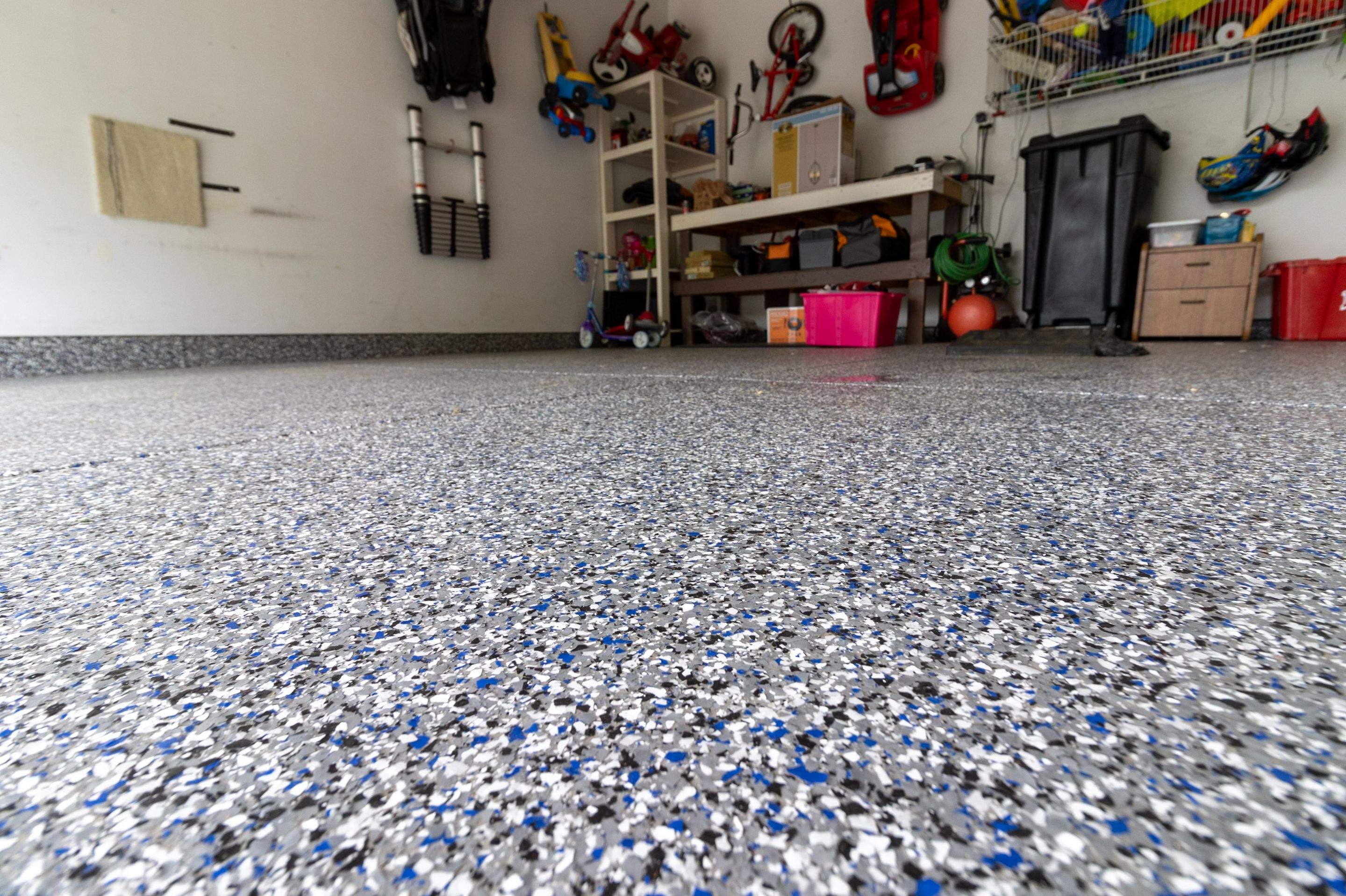 Garage Floor using Galaxy Blue by Your1DayFloor.com