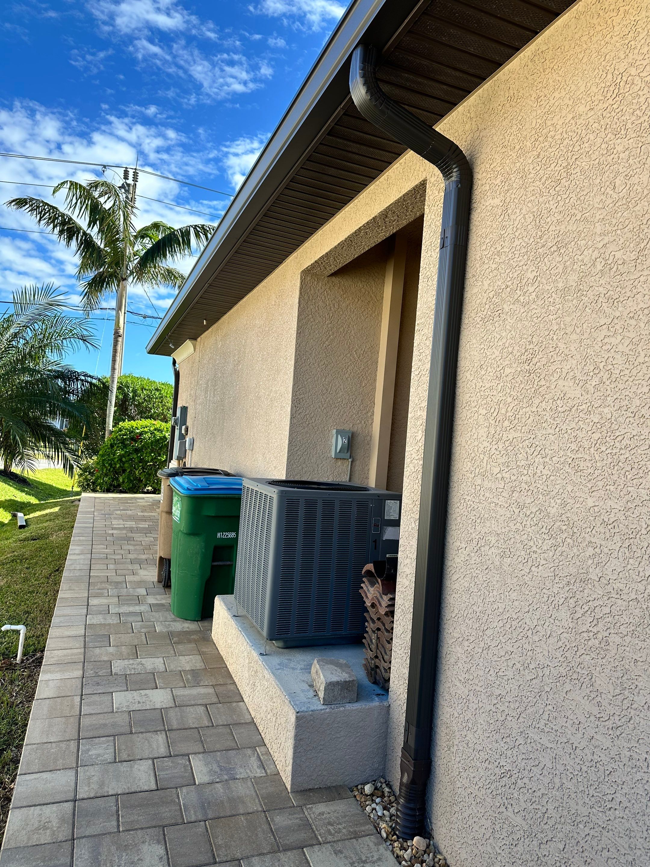 Bronze Downspout Installation in Cape Coral FL by Gutter Professors