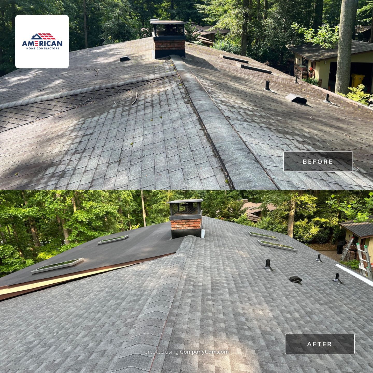 Acorn Deck House Roof Replacement + Skylight Addition by American Home Contractors