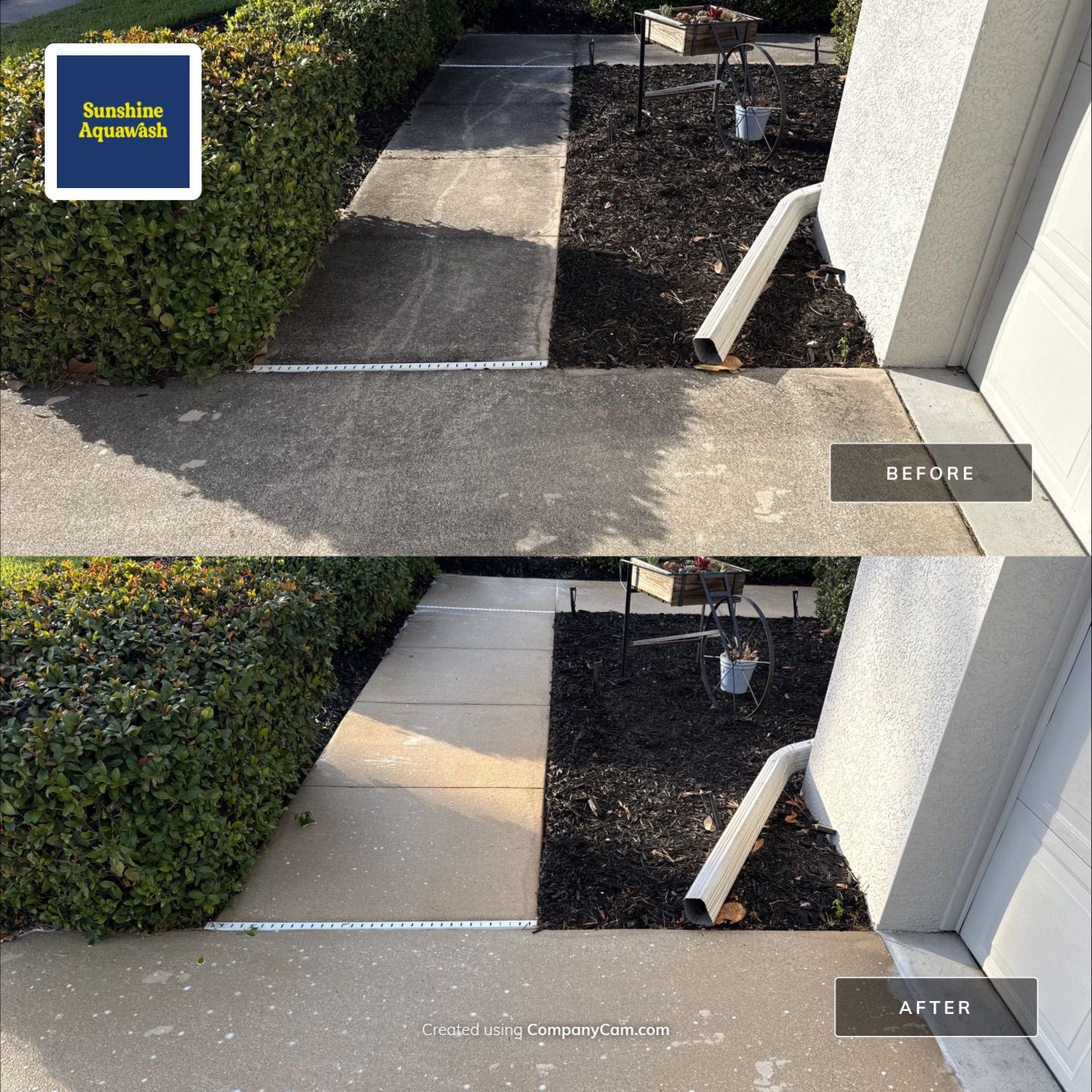 Concrete Driveway & Walkway Transformation | Northwood Park, Palmetto FL by Sunshine AquaWash