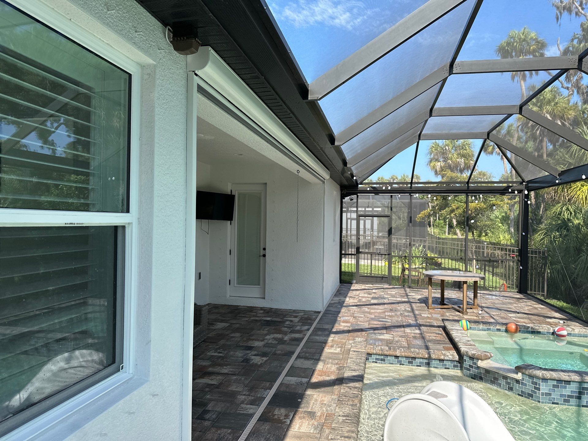 Screen Enclosure & Paver Pool Deck Cleaning in Trevesta Community, Palmetto, FL | Sunshine AquaWash by Sunshine AquaWash