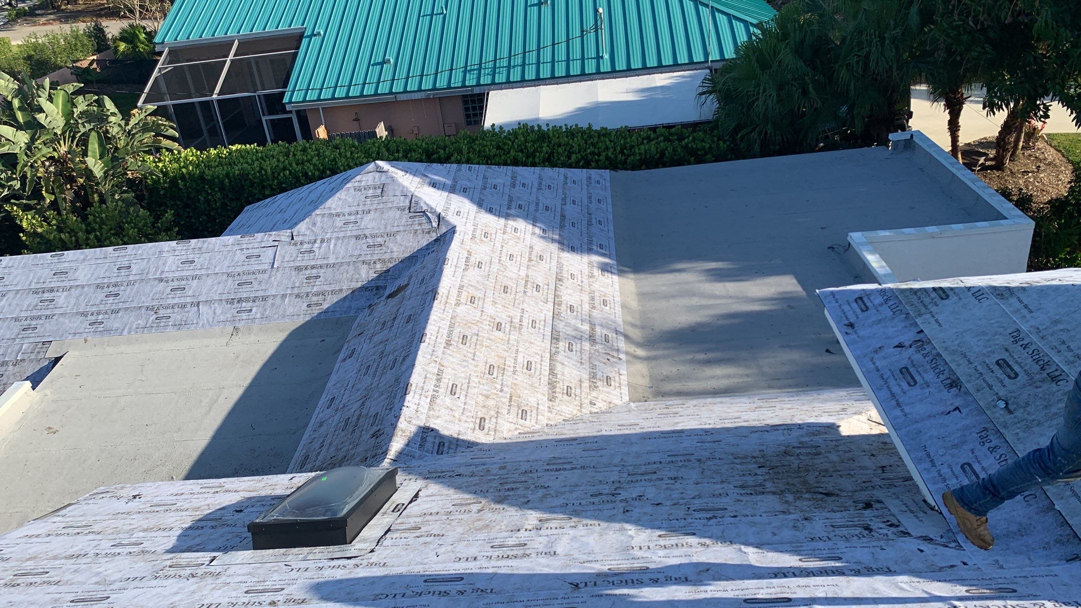 Residential Roofing Installation using 1" Nail strip metal roof by BLUES BROTHERS ROOFING