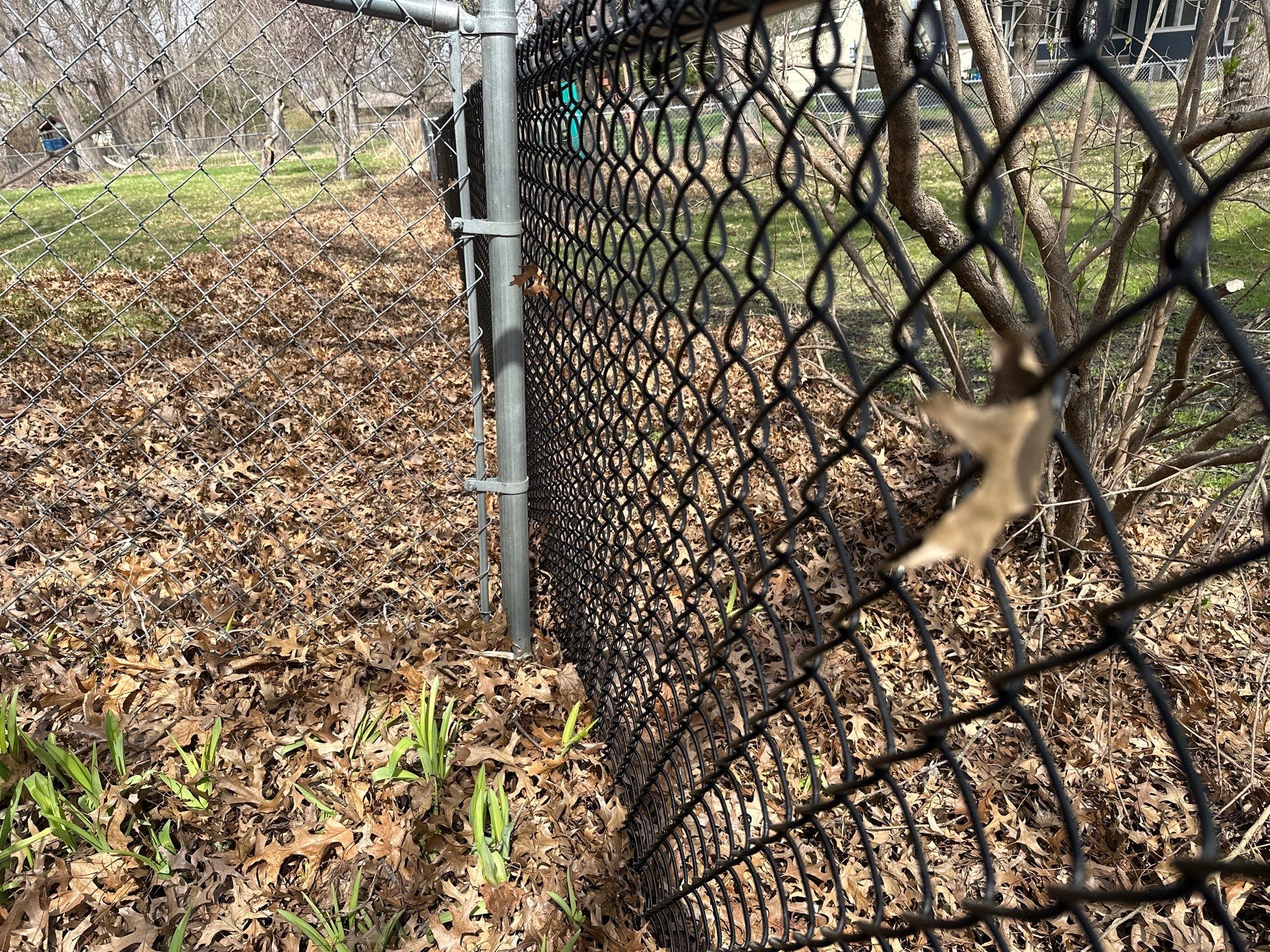 Black Vinyl-Coated Chain Link Fence Installation in Cedar Falls by Perfect Picket Fence and Stain