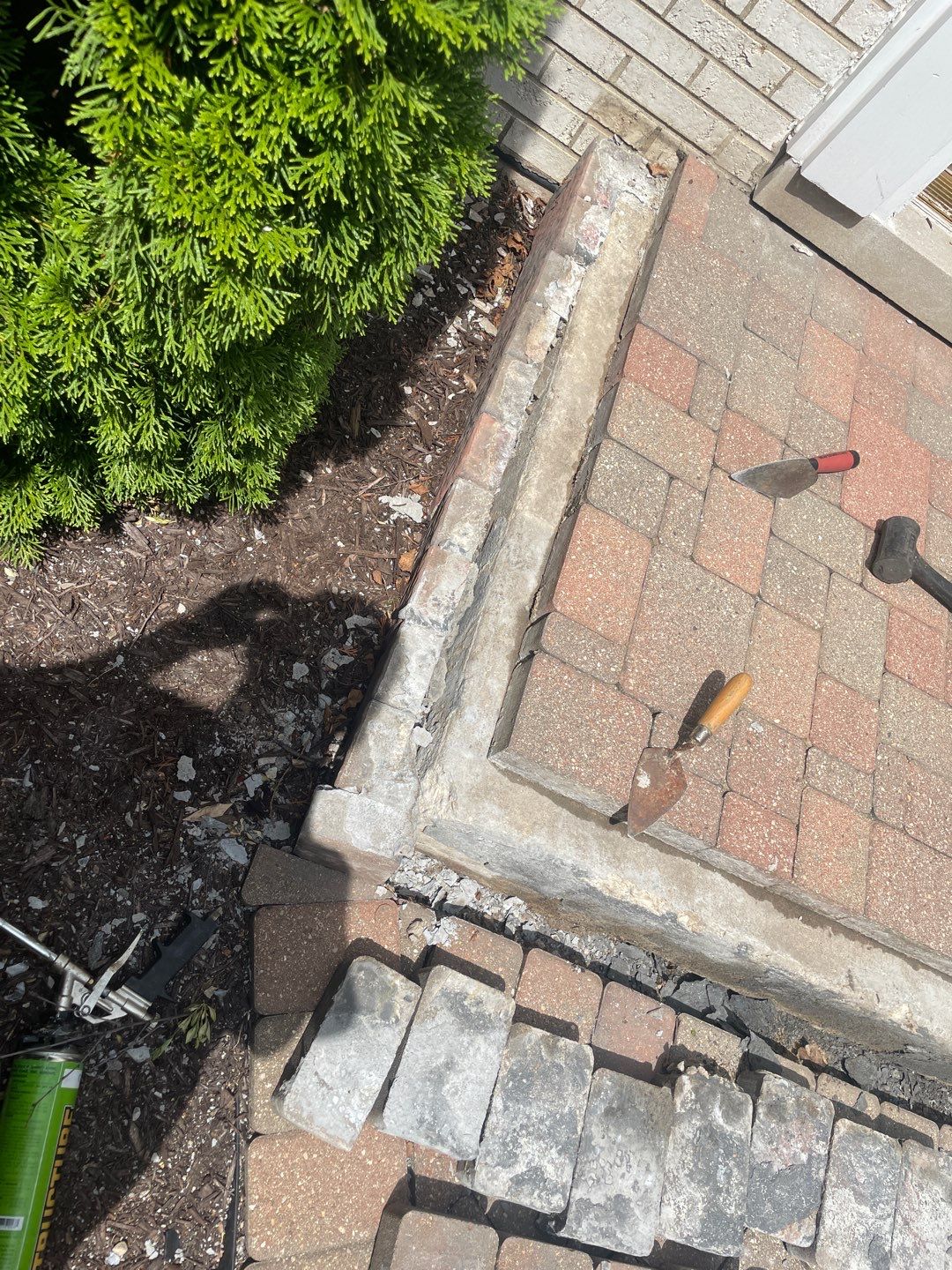 Brick step repair by Northern Power Washing LLC.