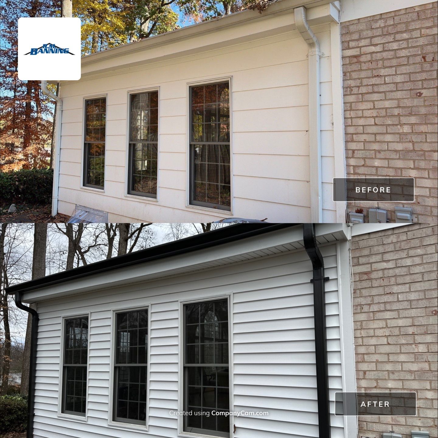 Springfield CertainTeed Charcoal Black Roof & CertainTeed Colonial White Siding by RM Banning, Inc.