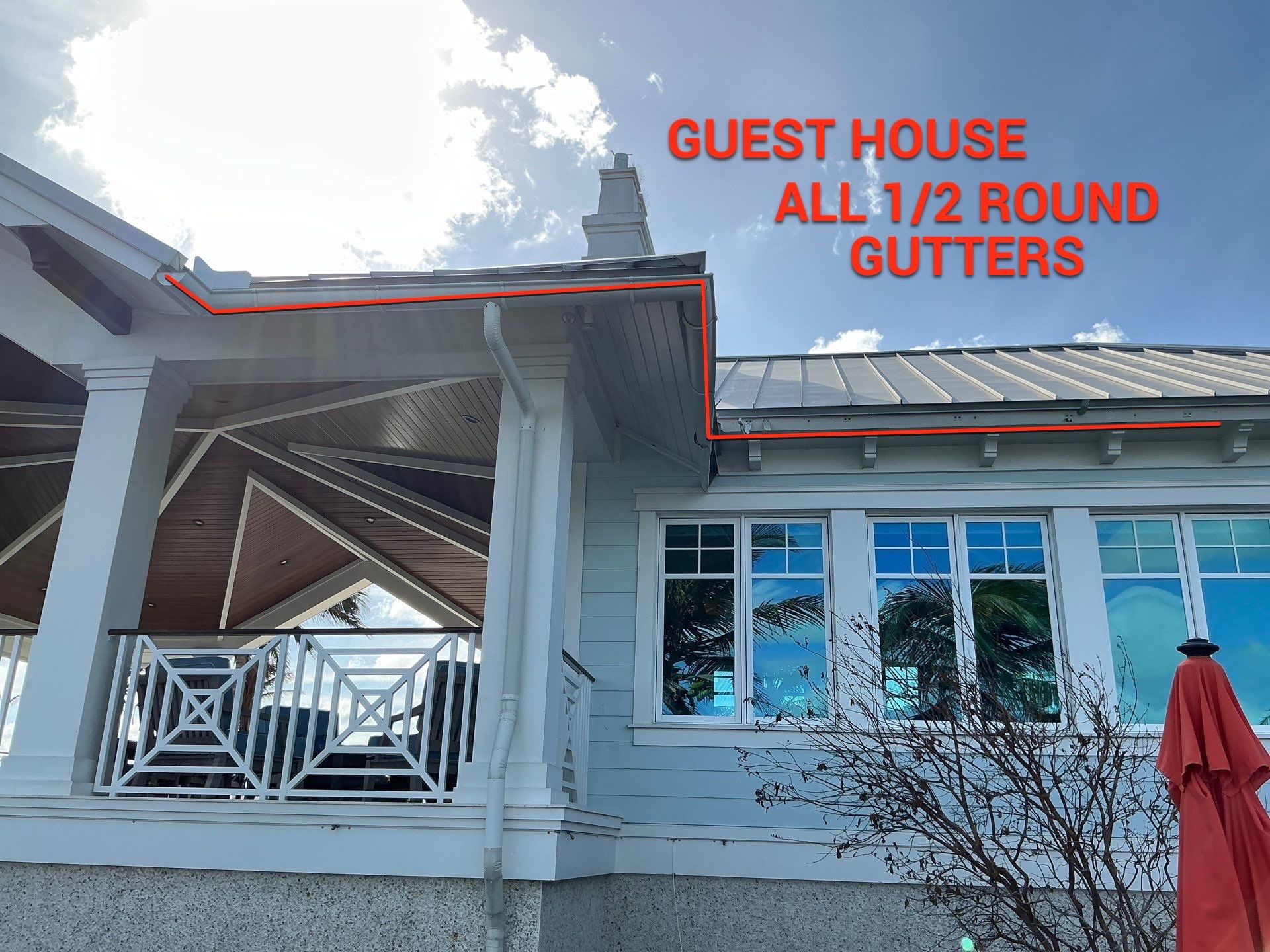 All New 1/2 Round Gutters in Nokomis FL by Gutter Professors