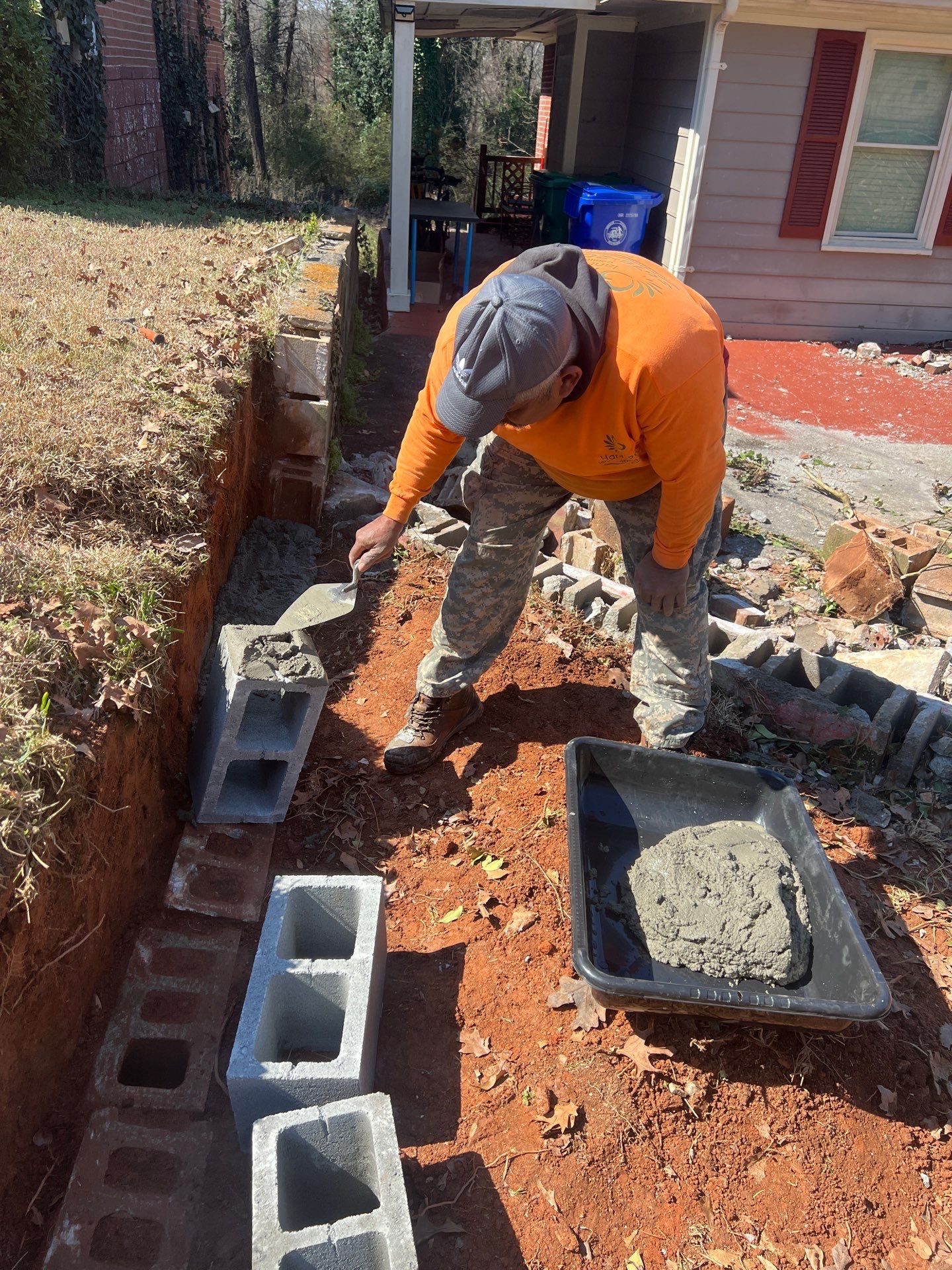 Retaining wall repair by Atlanta Landscape LLC