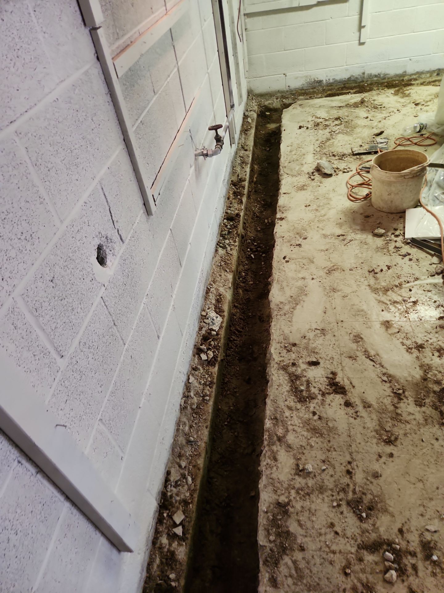 Interior French Drain & Mold Remediation Project in Manville, New Jersey by Pure Service Pro, LLC 