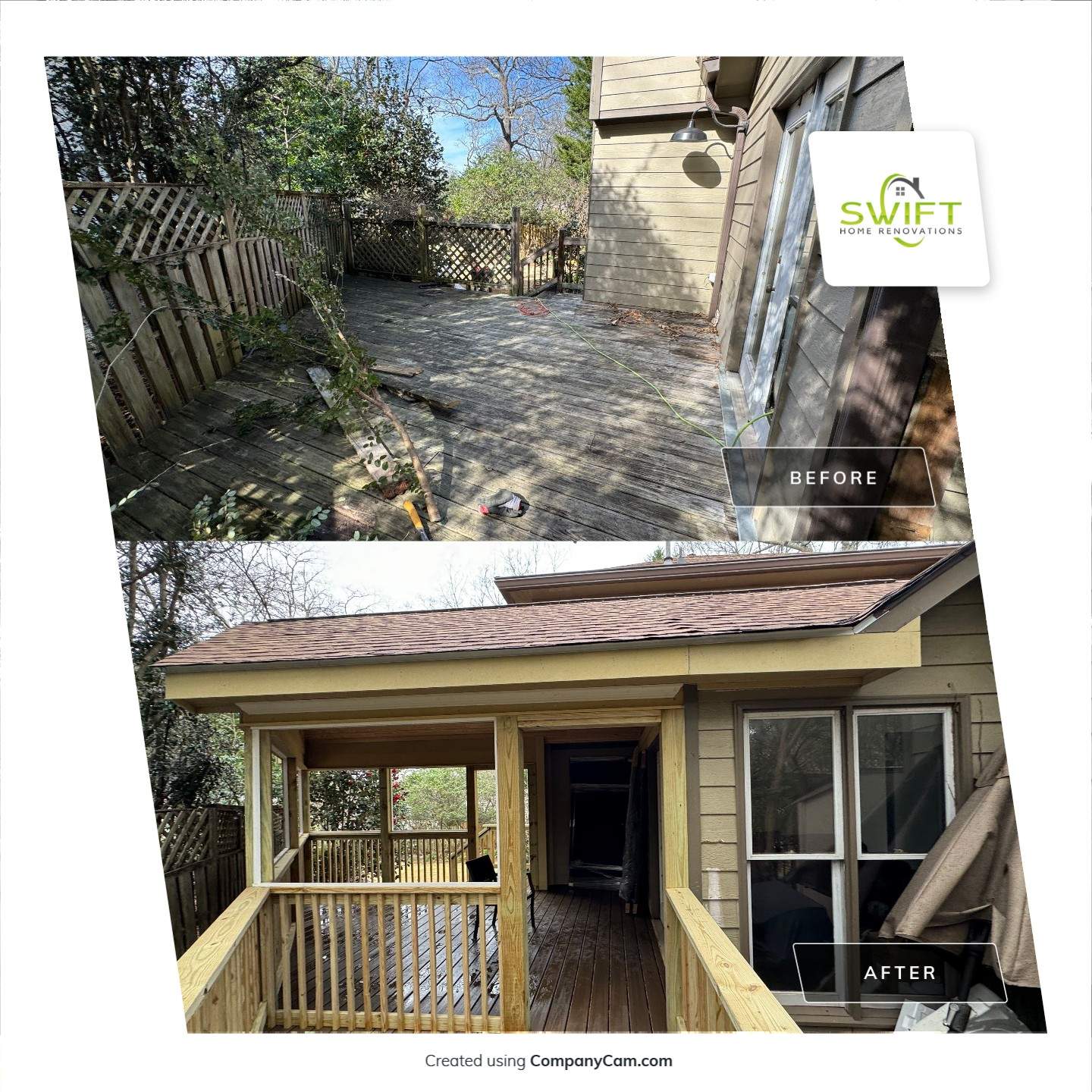Custom Screened Porch Addition with Vaulted Wood Ceiling in Decatur by Swift Home Renovations