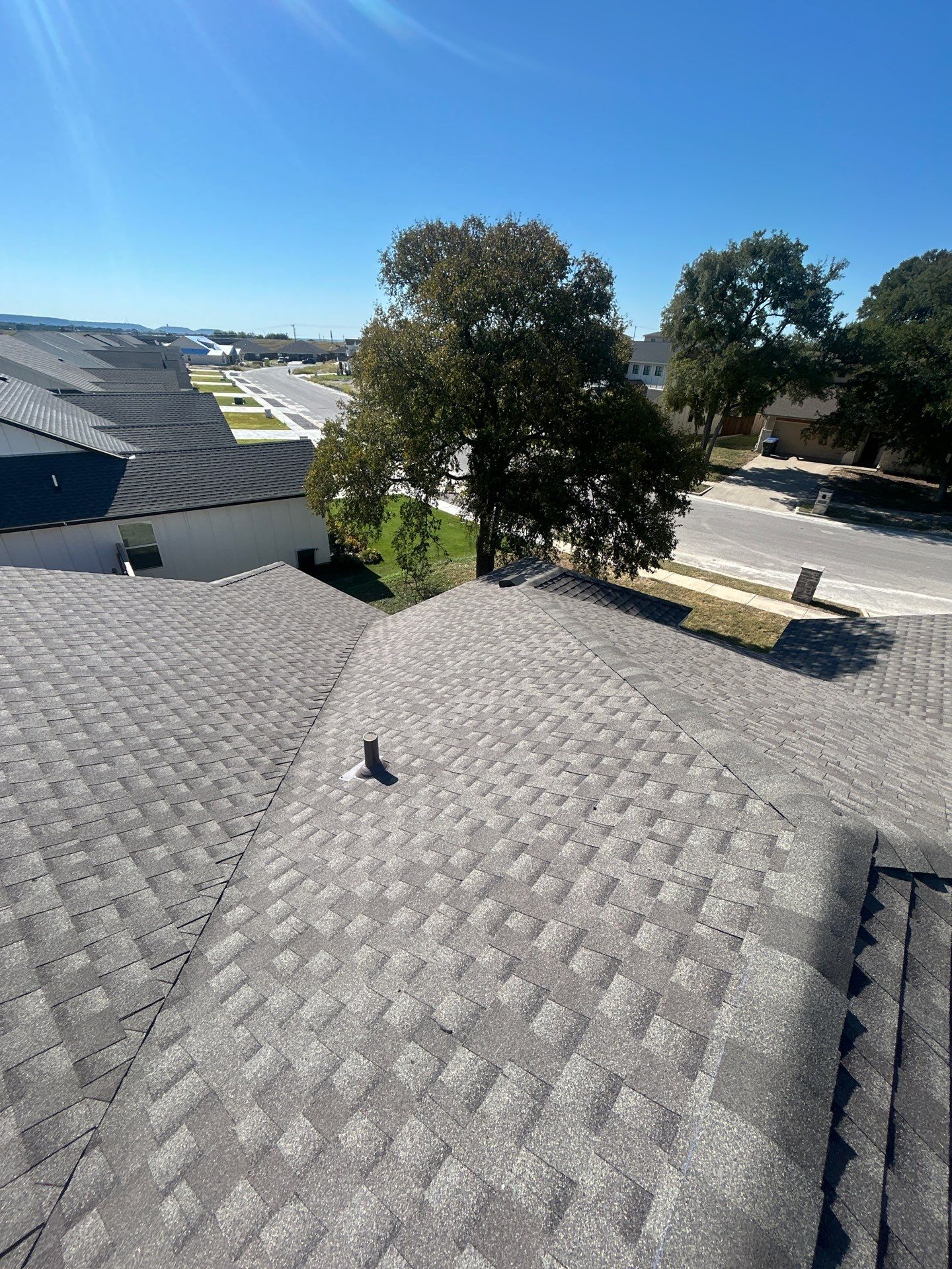 Residential Roof Replacement using GAF - HDZ - Weathered Wood by Action Exteriors Austin