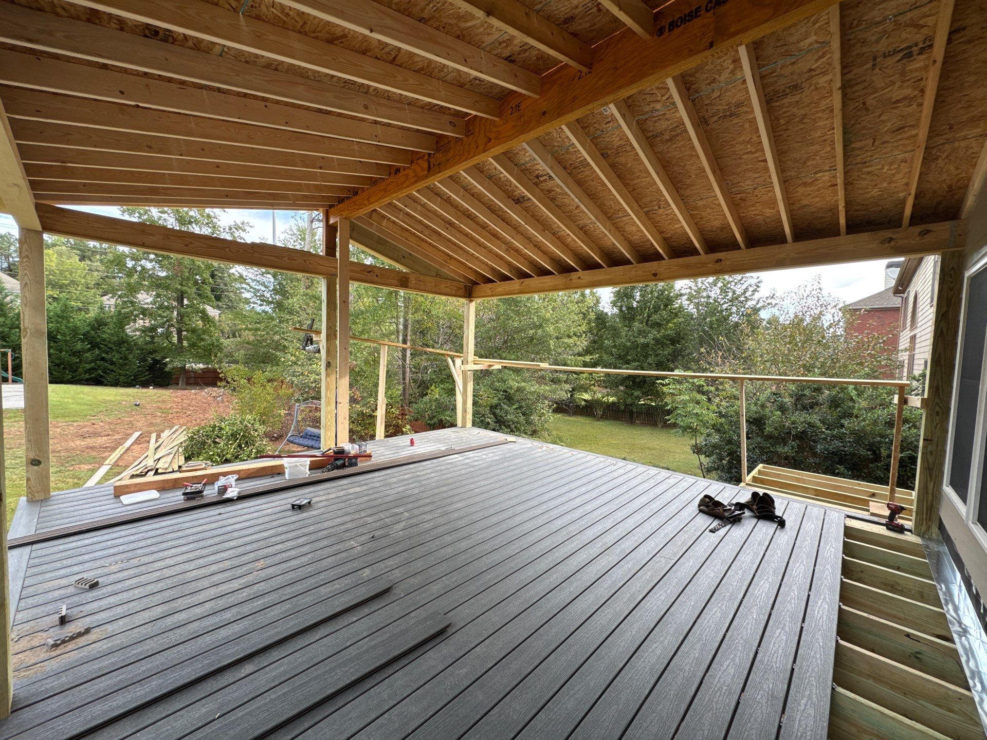 Custom Composite Deck and Covered Gabled Porch in Marietta by Swift Home Renovations