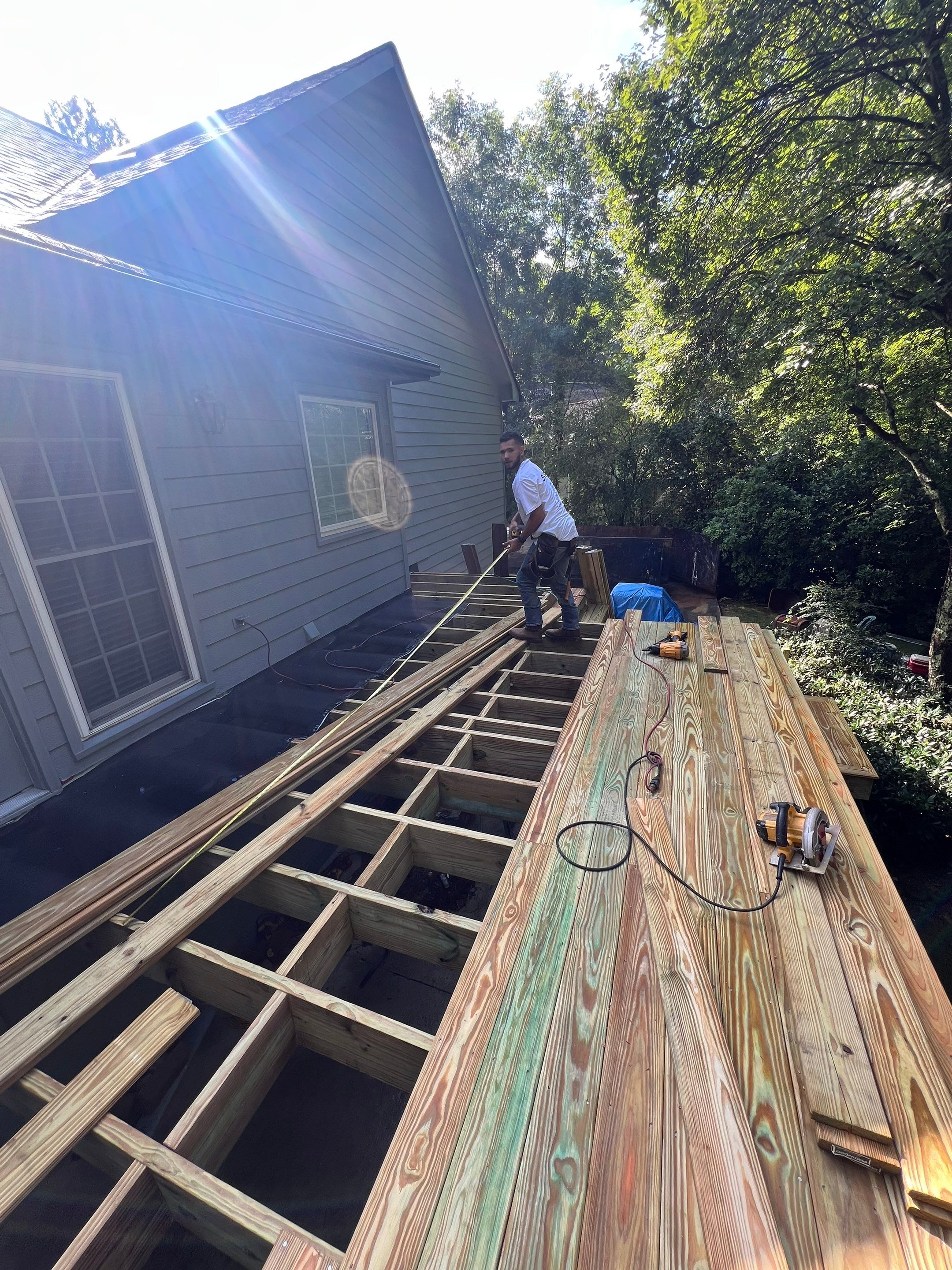 Pressure-Treated Wood Deck Replacement and Staircase Installation in Kennesaw by Swift Home Renovations