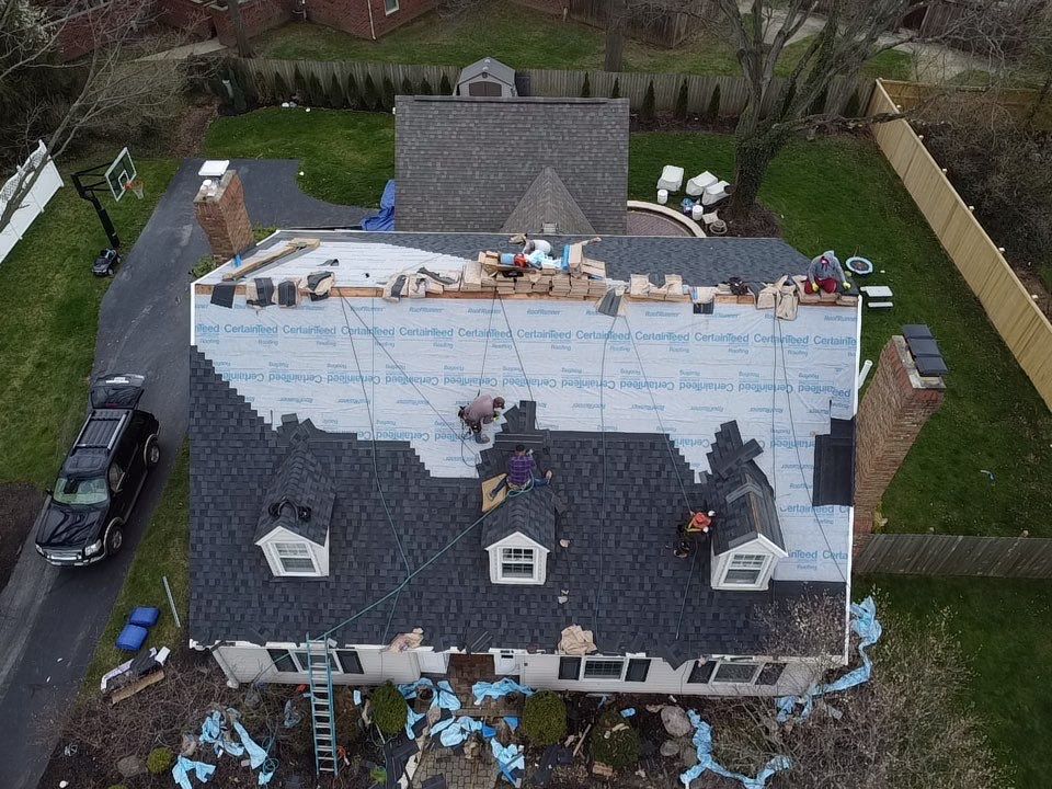Residential Roofing Installation using James Hardie Fiber Cement Lap Siding and Certainteed Landmark Pro Shingles by Best Exteriors Inc