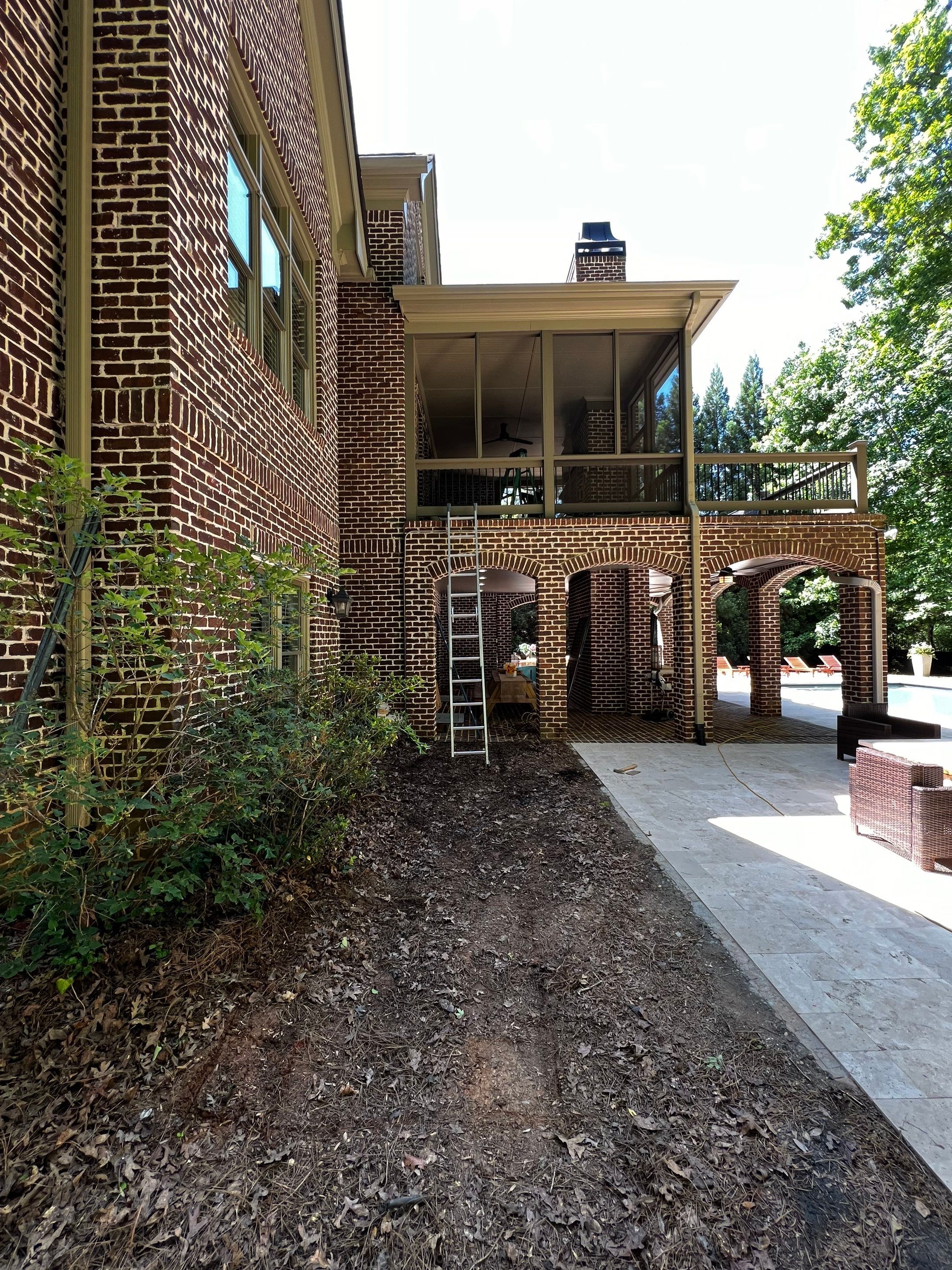 Custom Deck Stairway Addition with Metal Balusters in Atlanta by Swift Home Renovations 