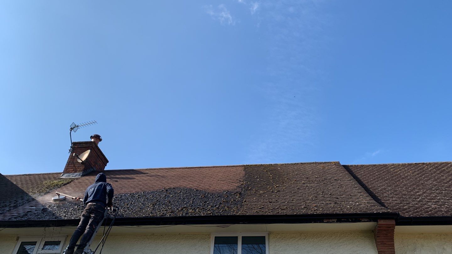 Roof - Driveway - Patio Clean using Honda 15lpm Low Pressure Washing Machine by Ges Exterior Cleaning ltd