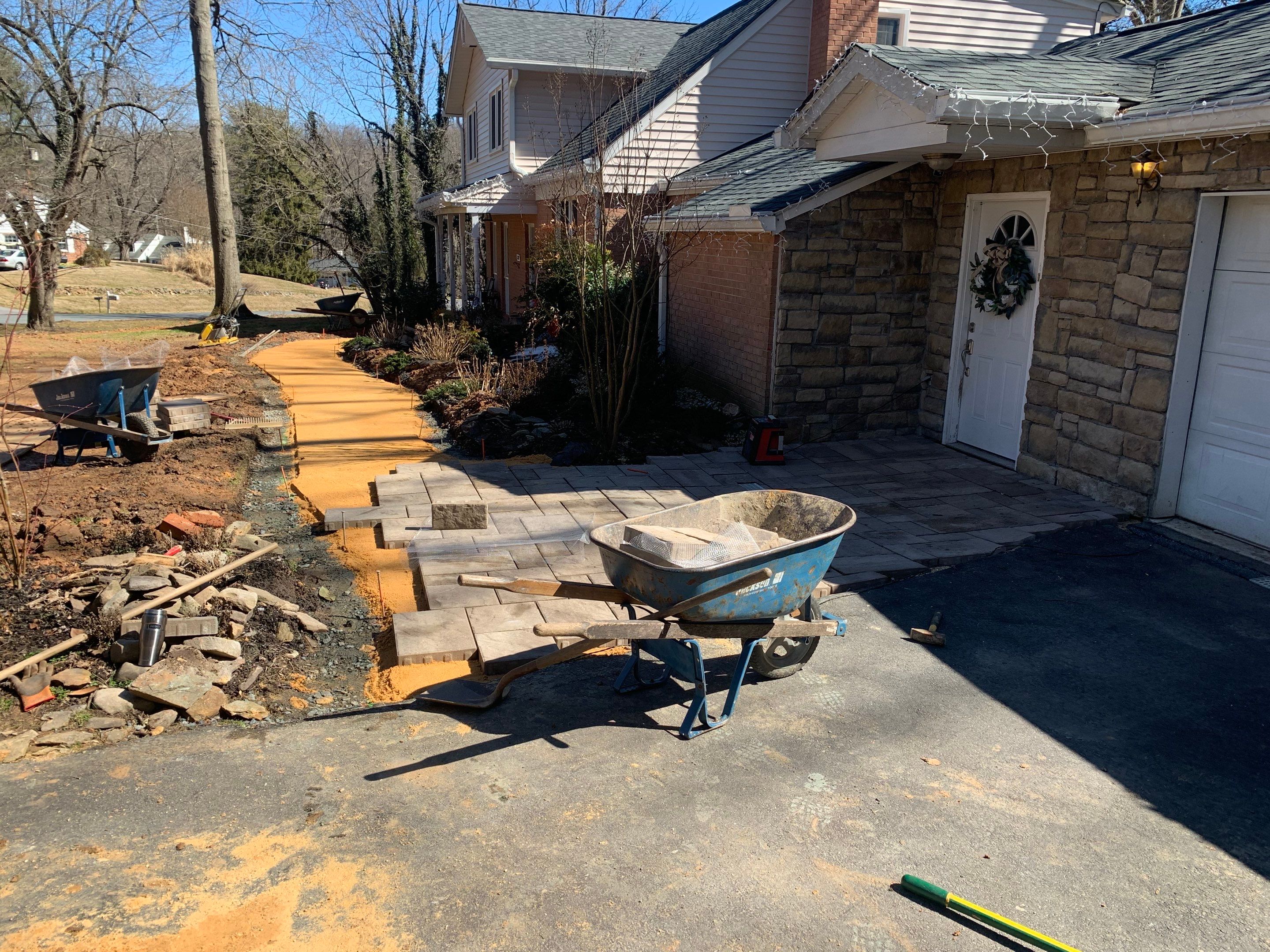 Front Walkway Remodel using Techo-Bloc Pavers by The Smet Companies, LLC