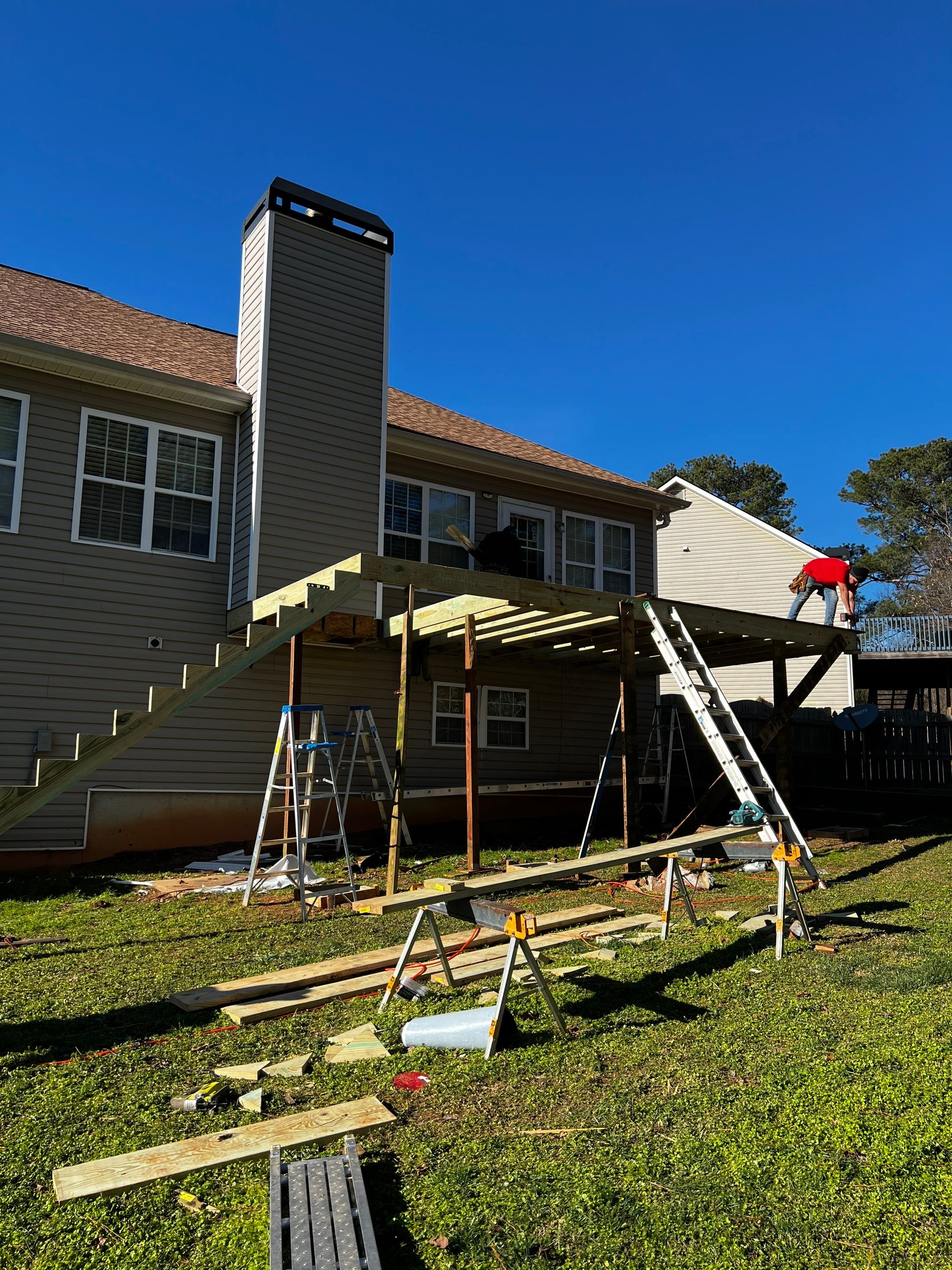 Custom Elevated Deck and Covered Porch Addition in Douglasville by Swift Home Renovations