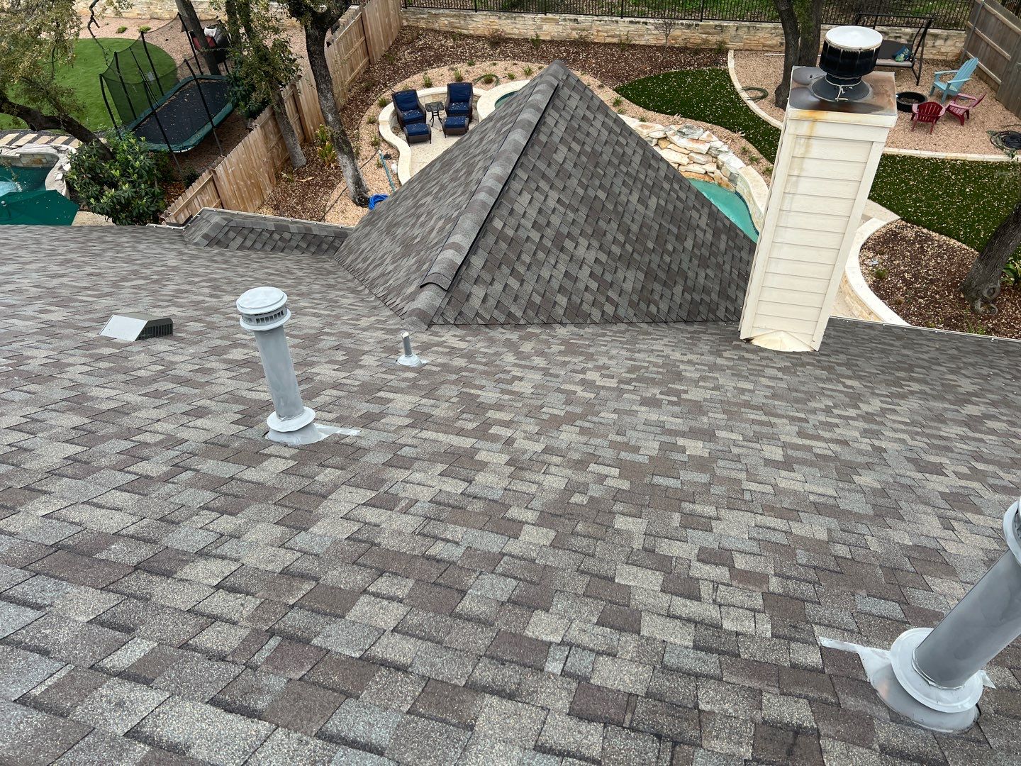 Roof replaced due to age by Oakwood Roofing and Construction, LLC