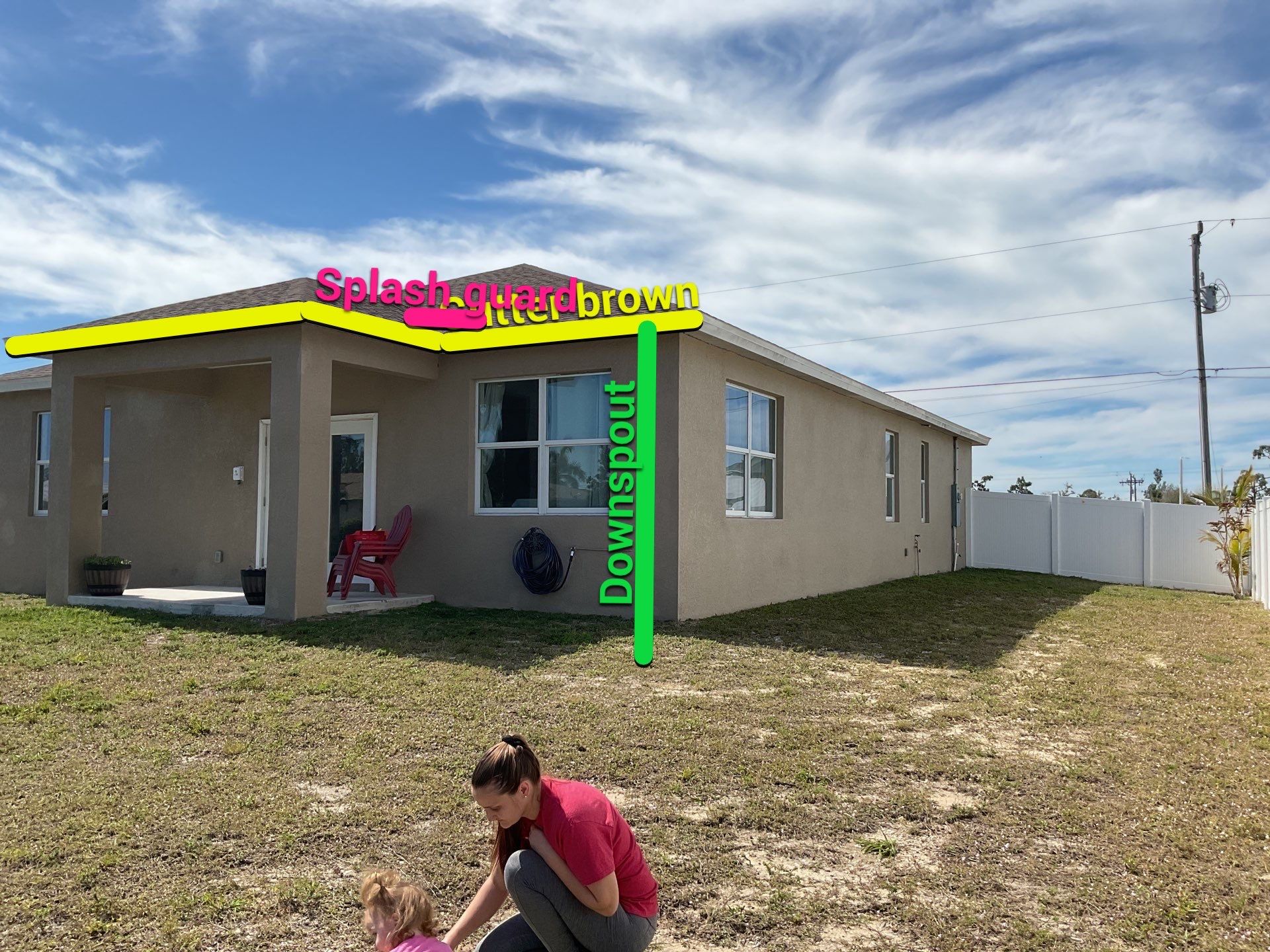 Royal Brown Seamless Gutters in Cape Coral FL by Gutter Professors