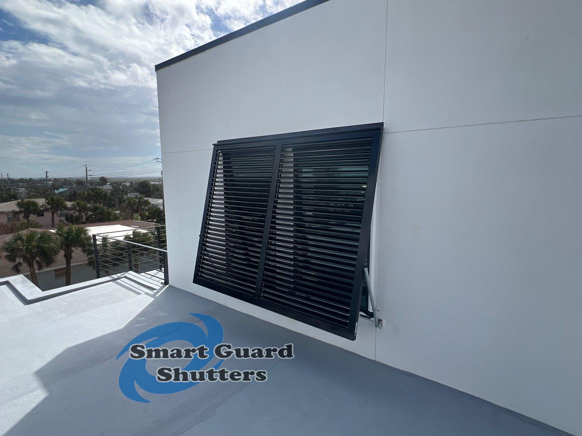  AstroGuard Hurricane Fabric & Impact Bahamas in Jet Black by Smart Guard Shutters