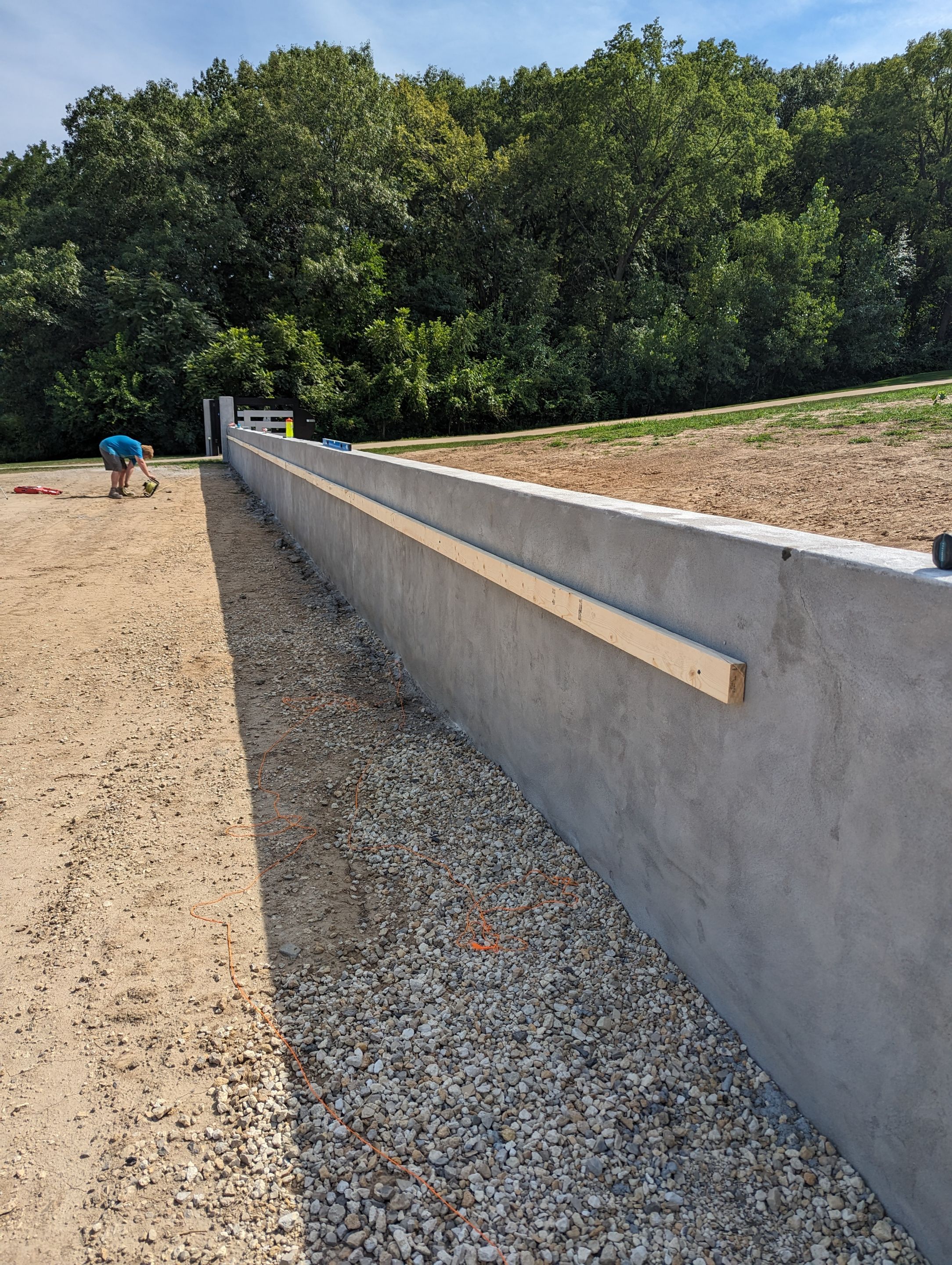 Fence / Retaining Wall using Block then parge by ACE Waterproofing & Basement Solutions