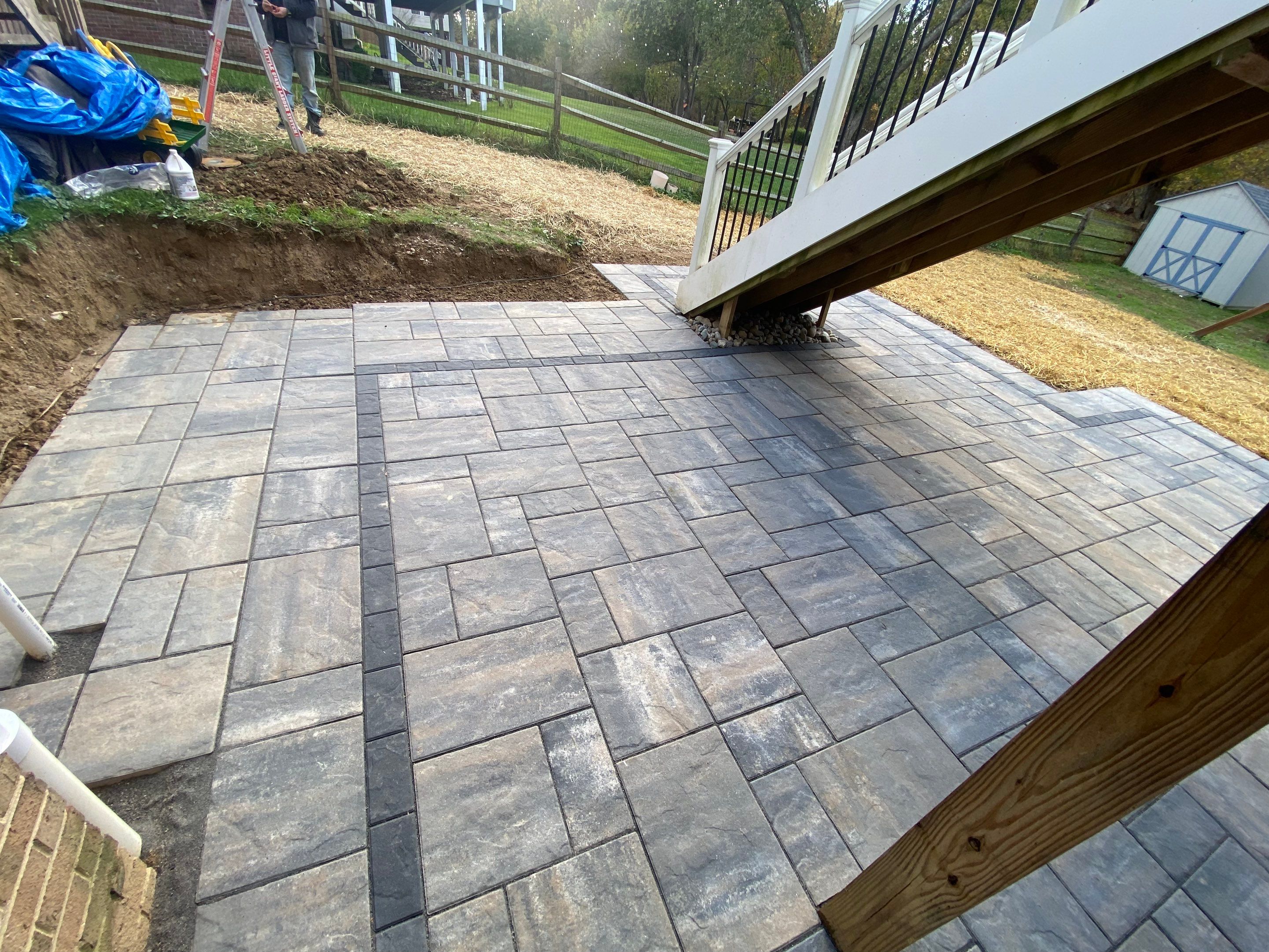 Backyard Transformation using Techo-Bloc Pavers by The Smet Companies, LLC