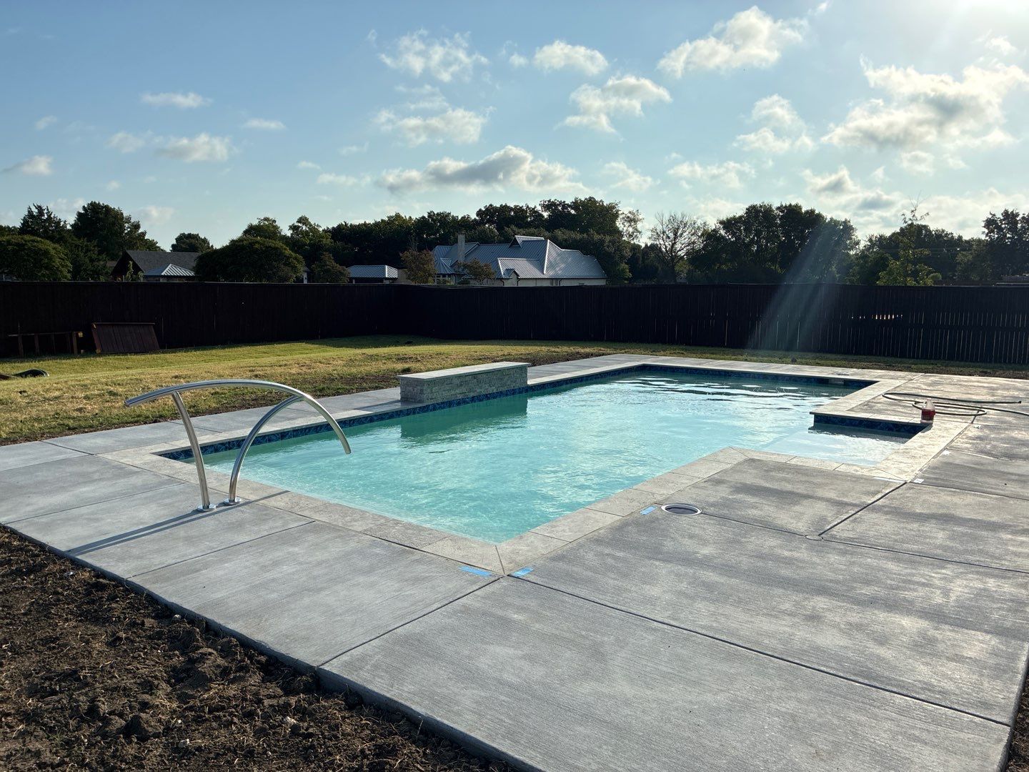 Custom In-Ground Rectangular Pool Installation in Wylie by Hobert Pools