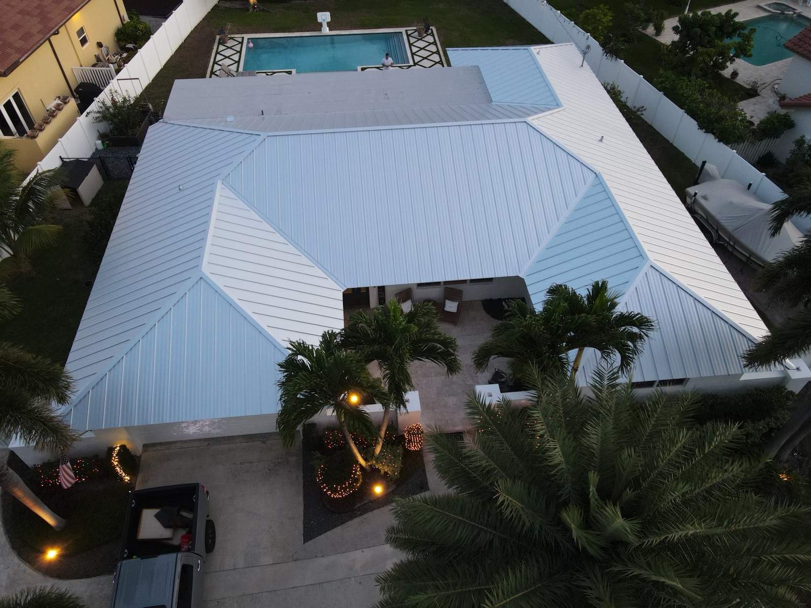 Residential Roofing Installation using 1" Nail strip metal roof by BLUES BROTHERS ROOFING