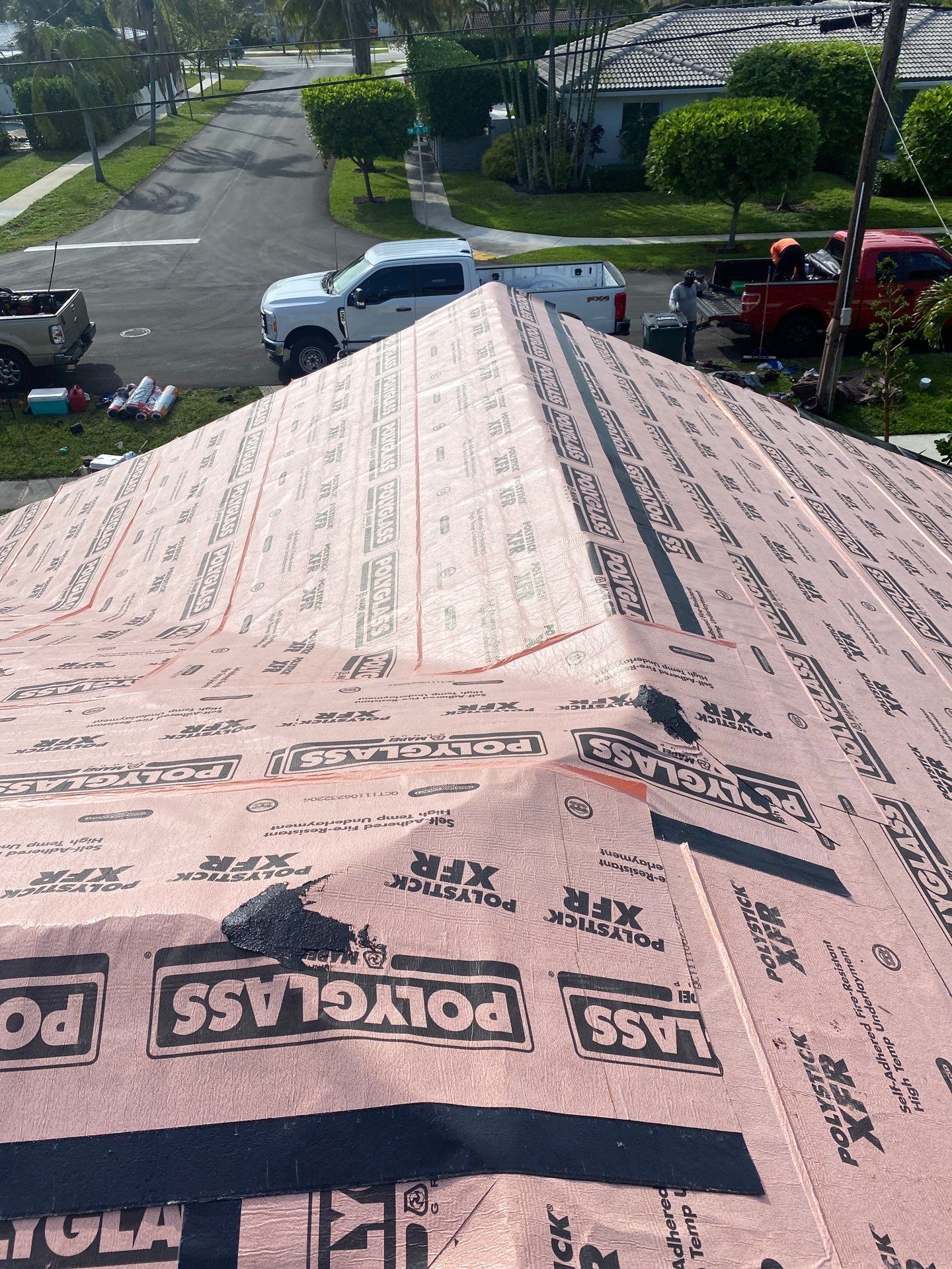 Residential Roofing Installation using 1" Nail strip metal roof by BLUES BROTHERS ROOFING