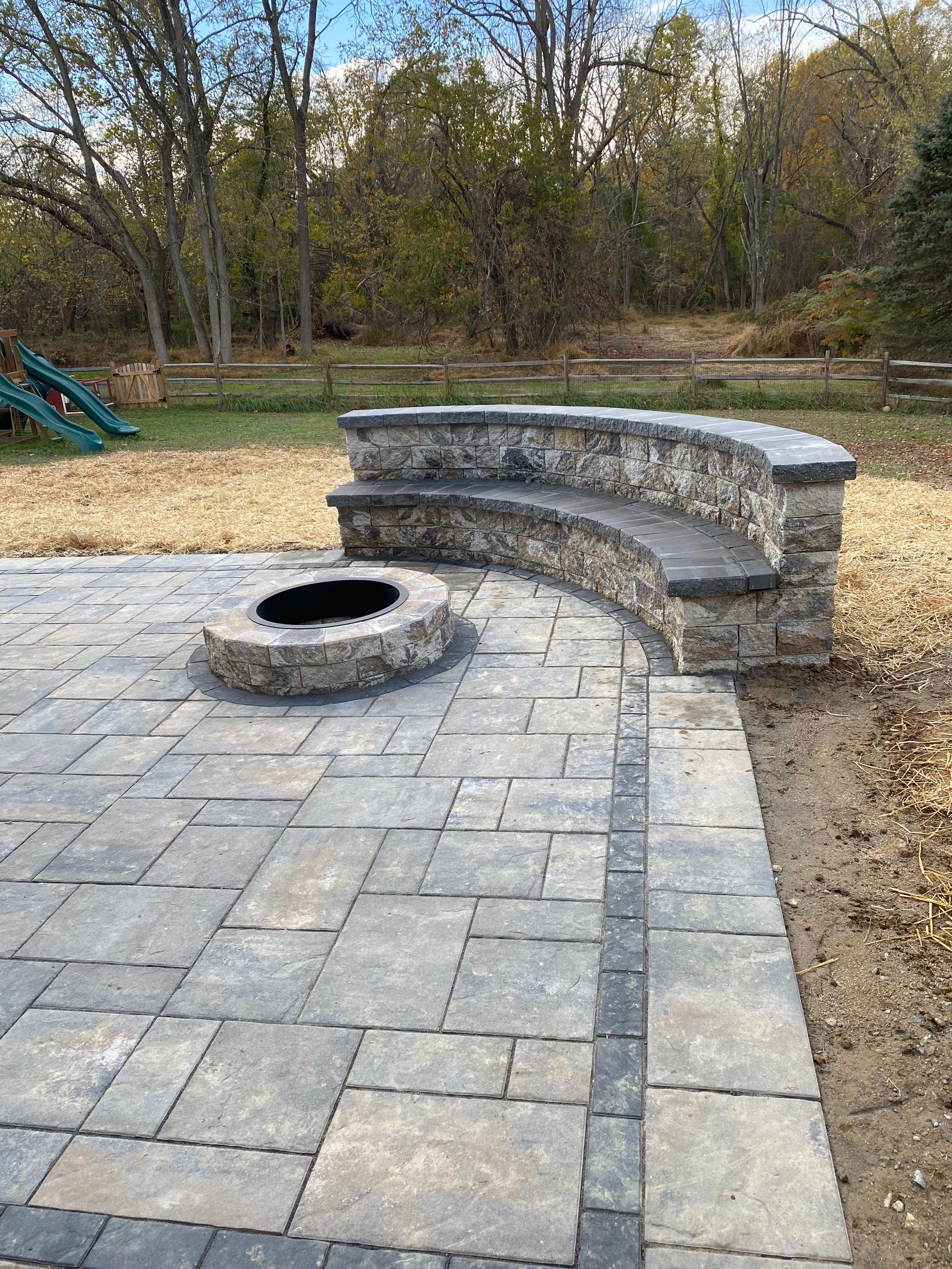 Backyard Transformation using Techo-Bloc Pavers by The Smet Companies, LLC
