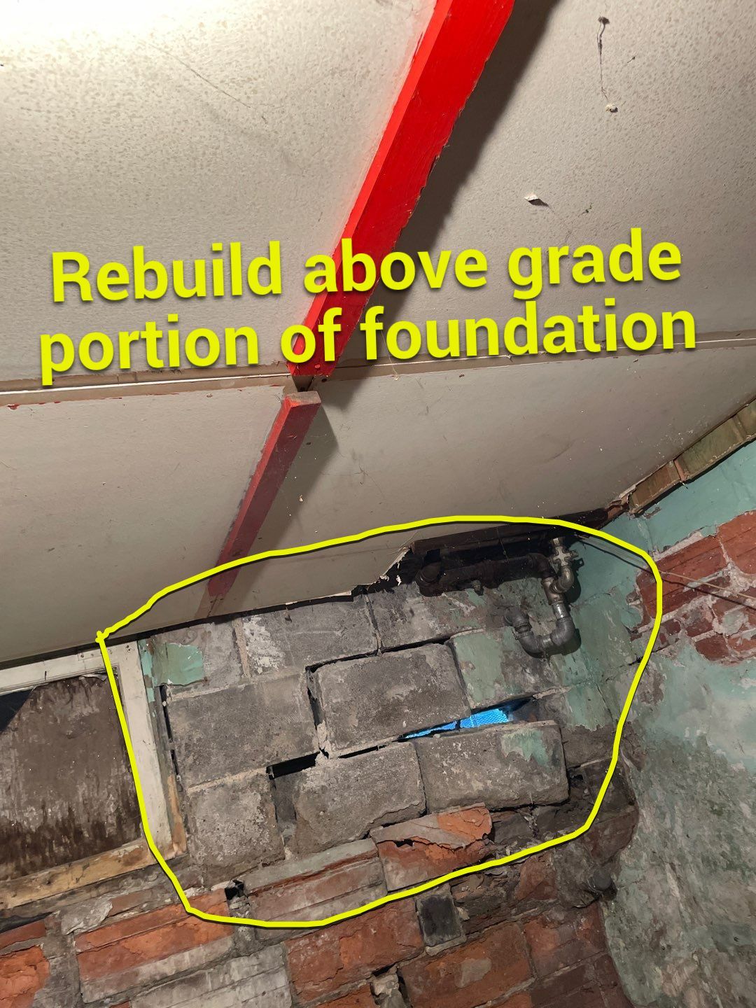 Wall repair with Fortress Invisibeams by ACE Waterproofing & Basement Solutions