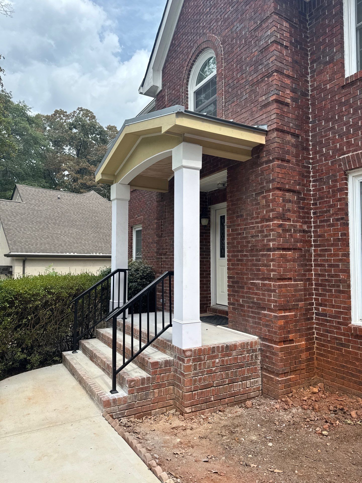 Custom Front Entry Portico Installation in Marietta by Swift Home Renovations 