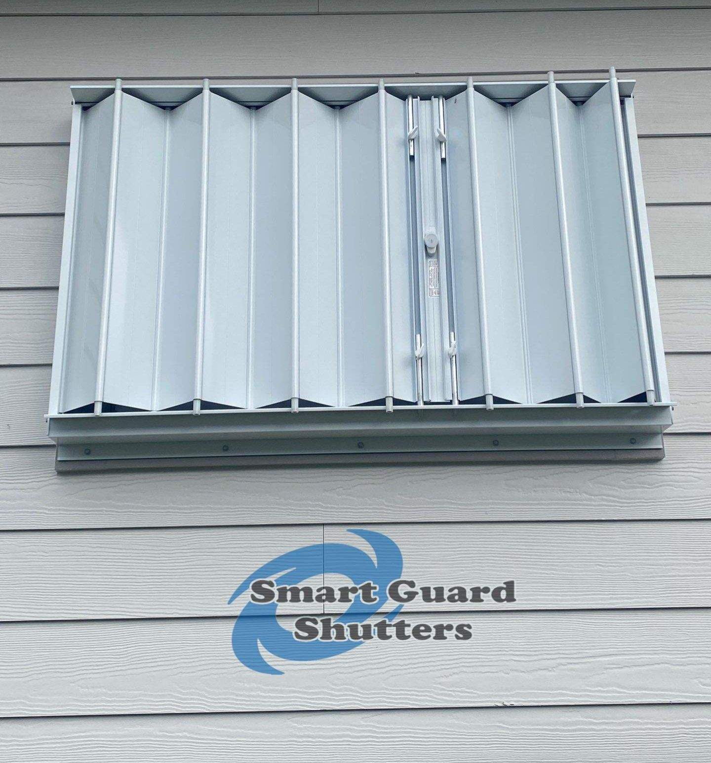 Hurrican Protection in Whtie by Smart Guard Shutters