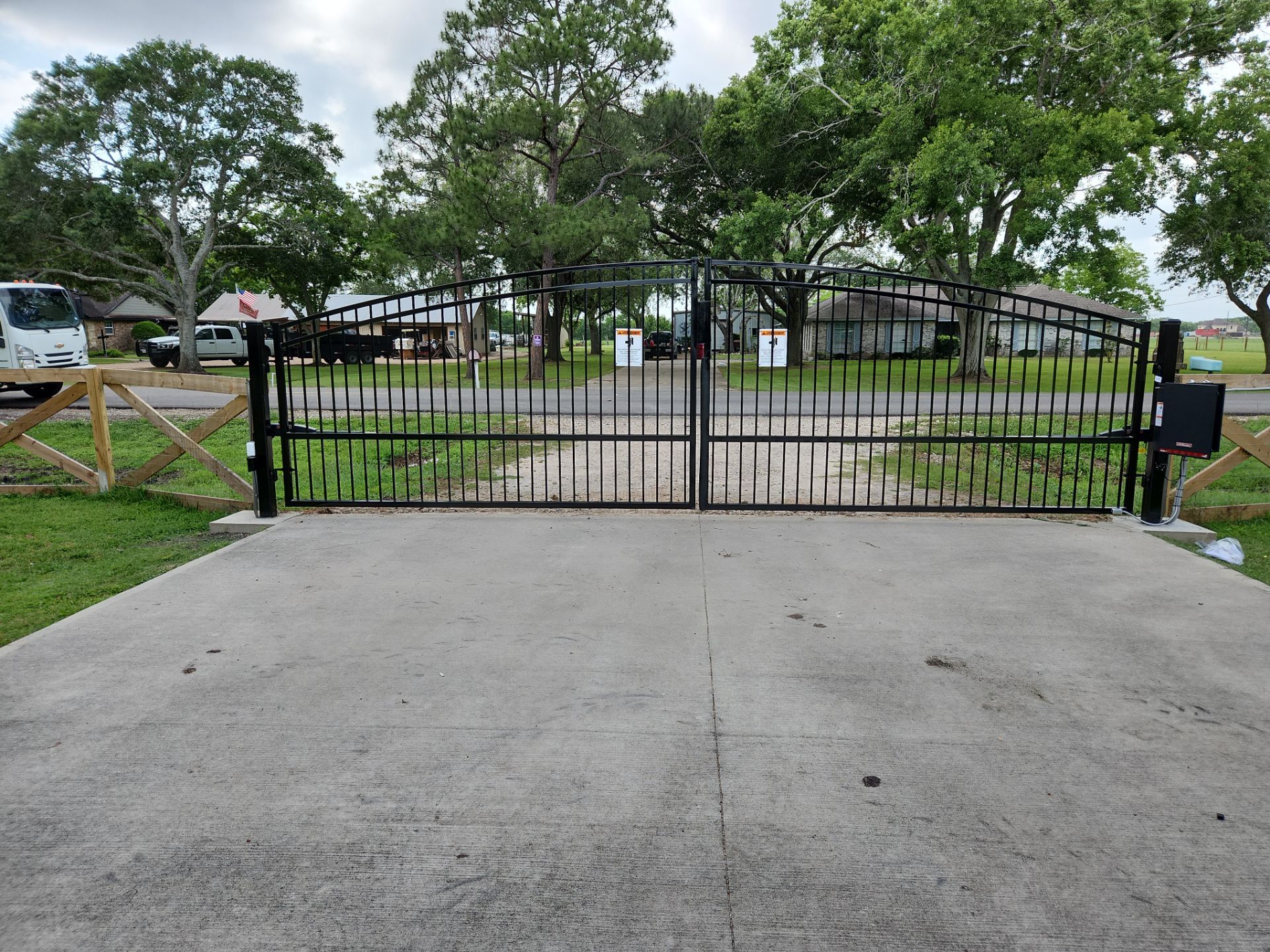 Custom Driveway Gate Powered by Solar by Tim's Fences