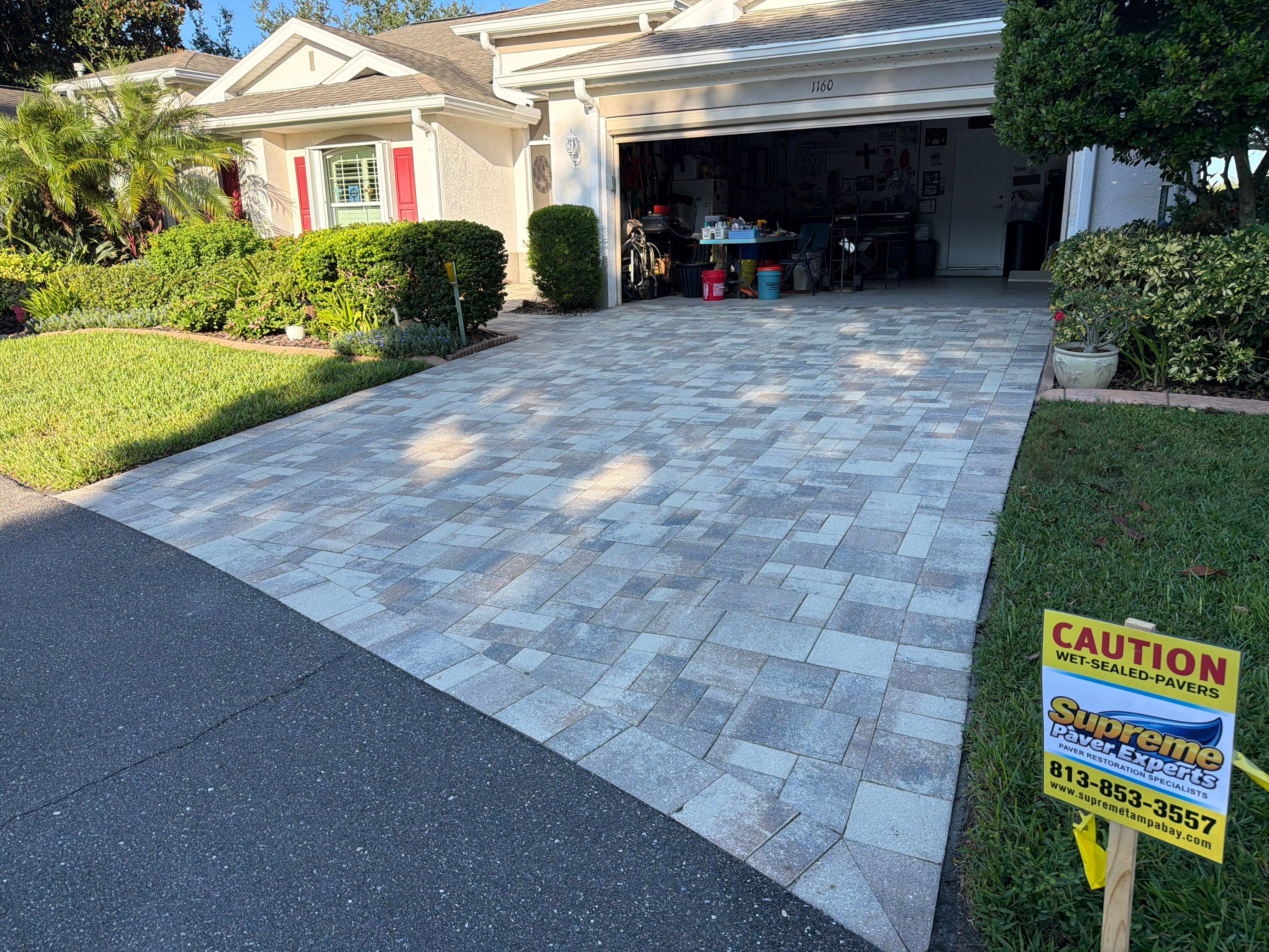 Sun City Center Driveway and Walkway Paver Sealing Project by Supreme Paver Experts