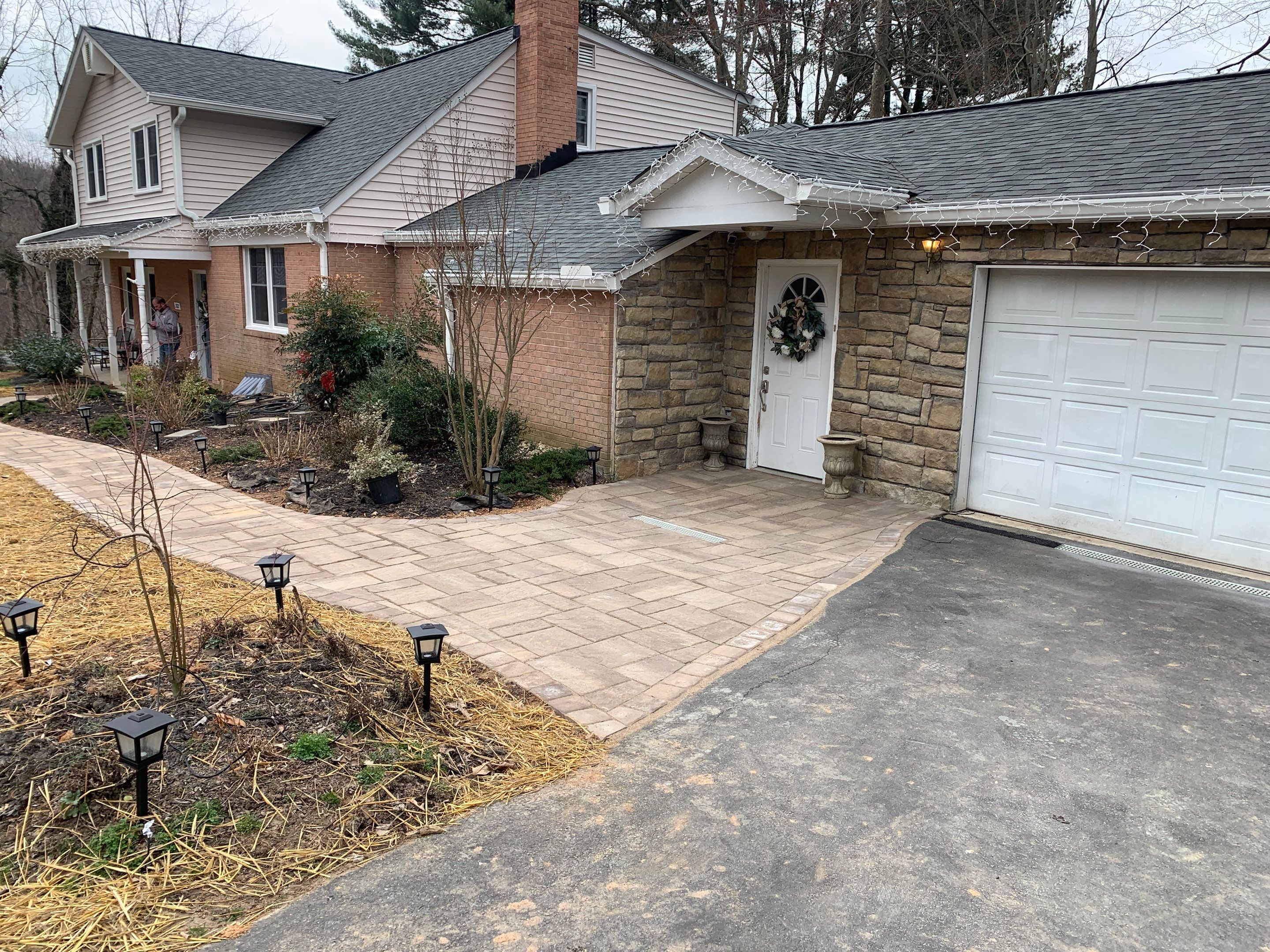 Front Walkway Remodel using Techo-Bloc Pavers by The Smet Companies, LLC