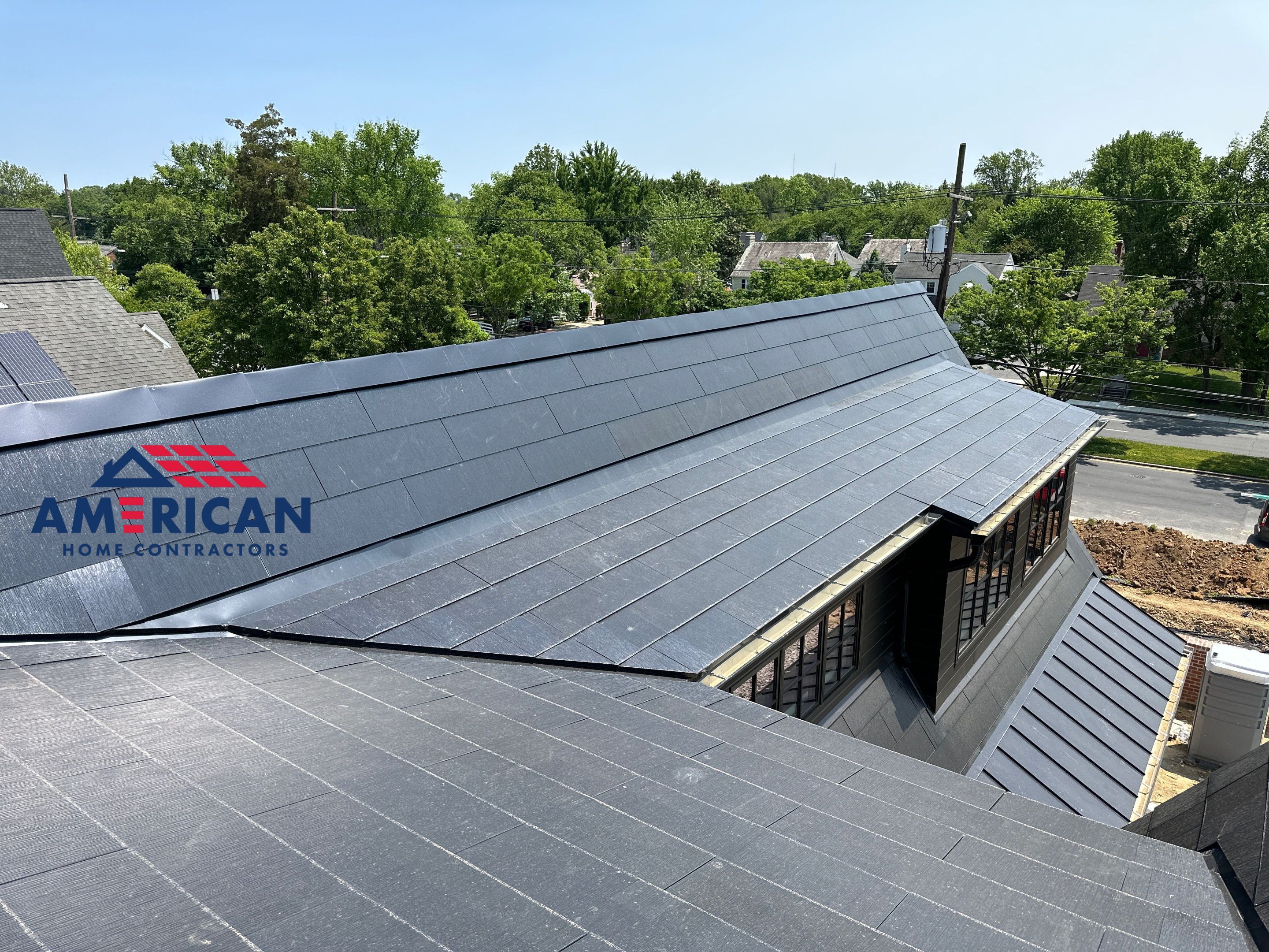 Tesla Solar Roof - new construction in Bethesda, MD by American Home Contractors