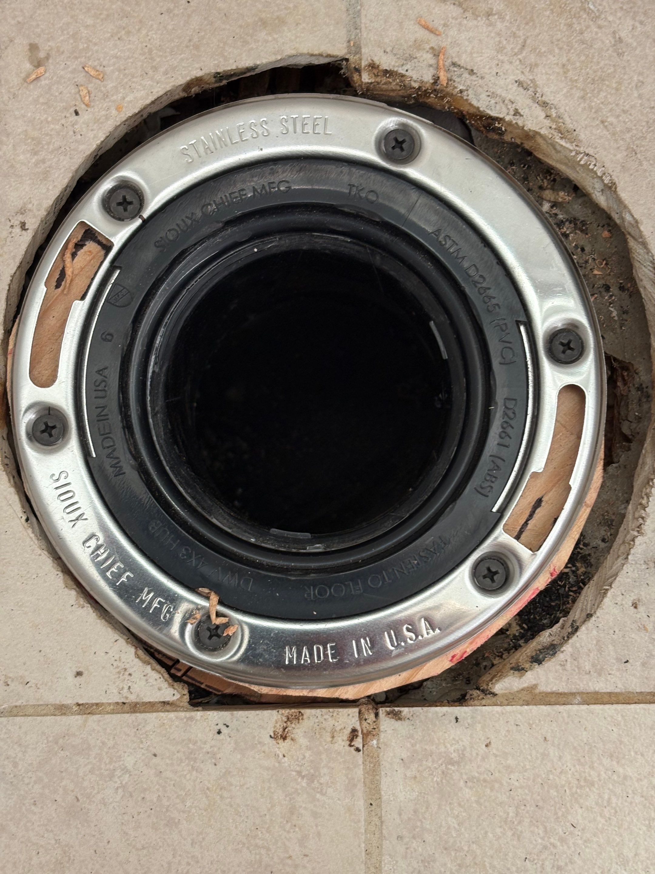 New Toilet Drain and Subfloor Repair by Professional Plumbing Inc