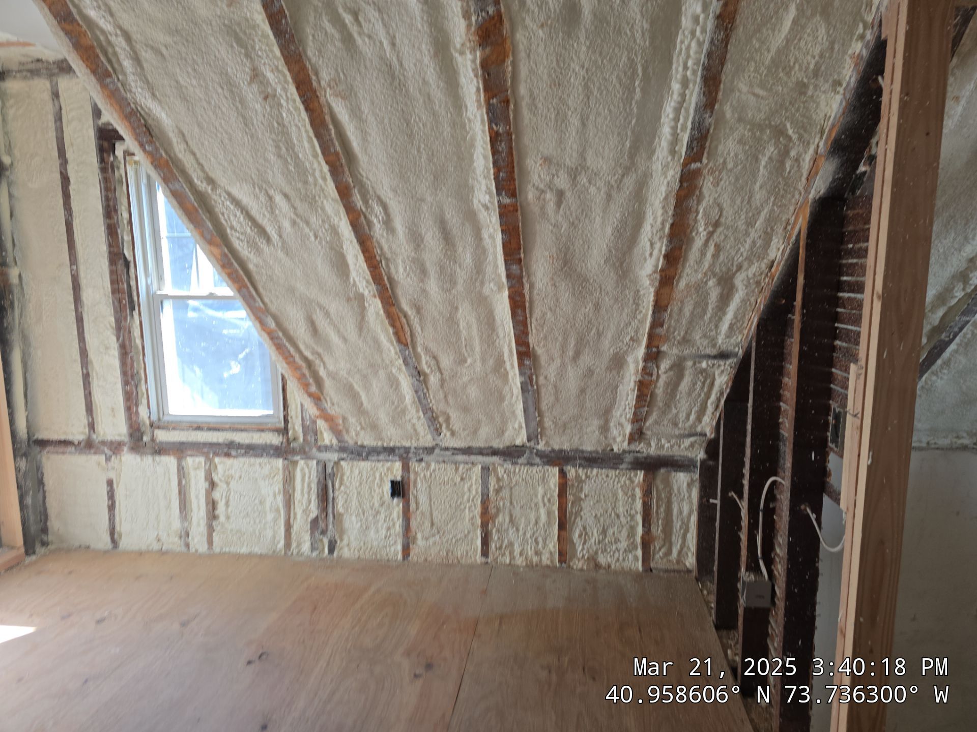 Attic Insulation using open cell spray foam by NYS Foam & Energy