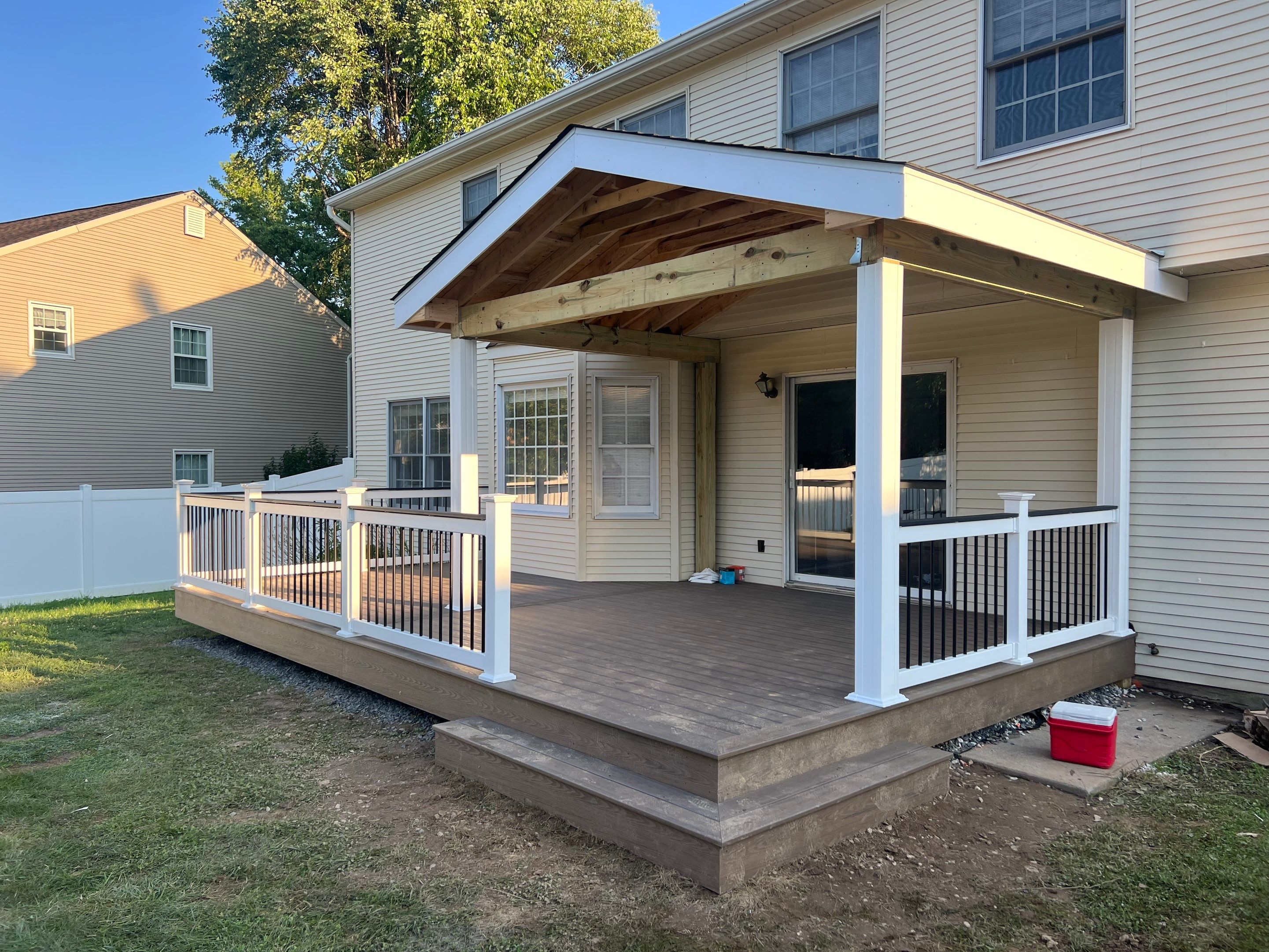 New deck and open porch Newton PA by deck guardian