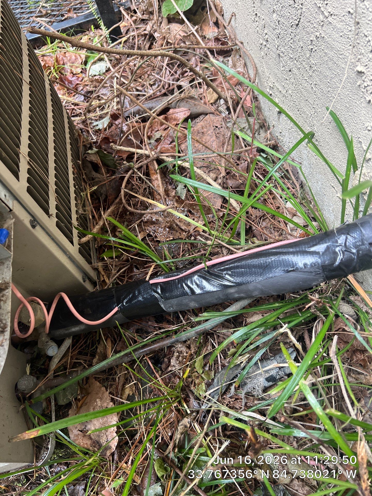 Outdoor HVAC Unit Electrical and Refrigerant Line Integration in Douglasville by Veasey Mechanical Services