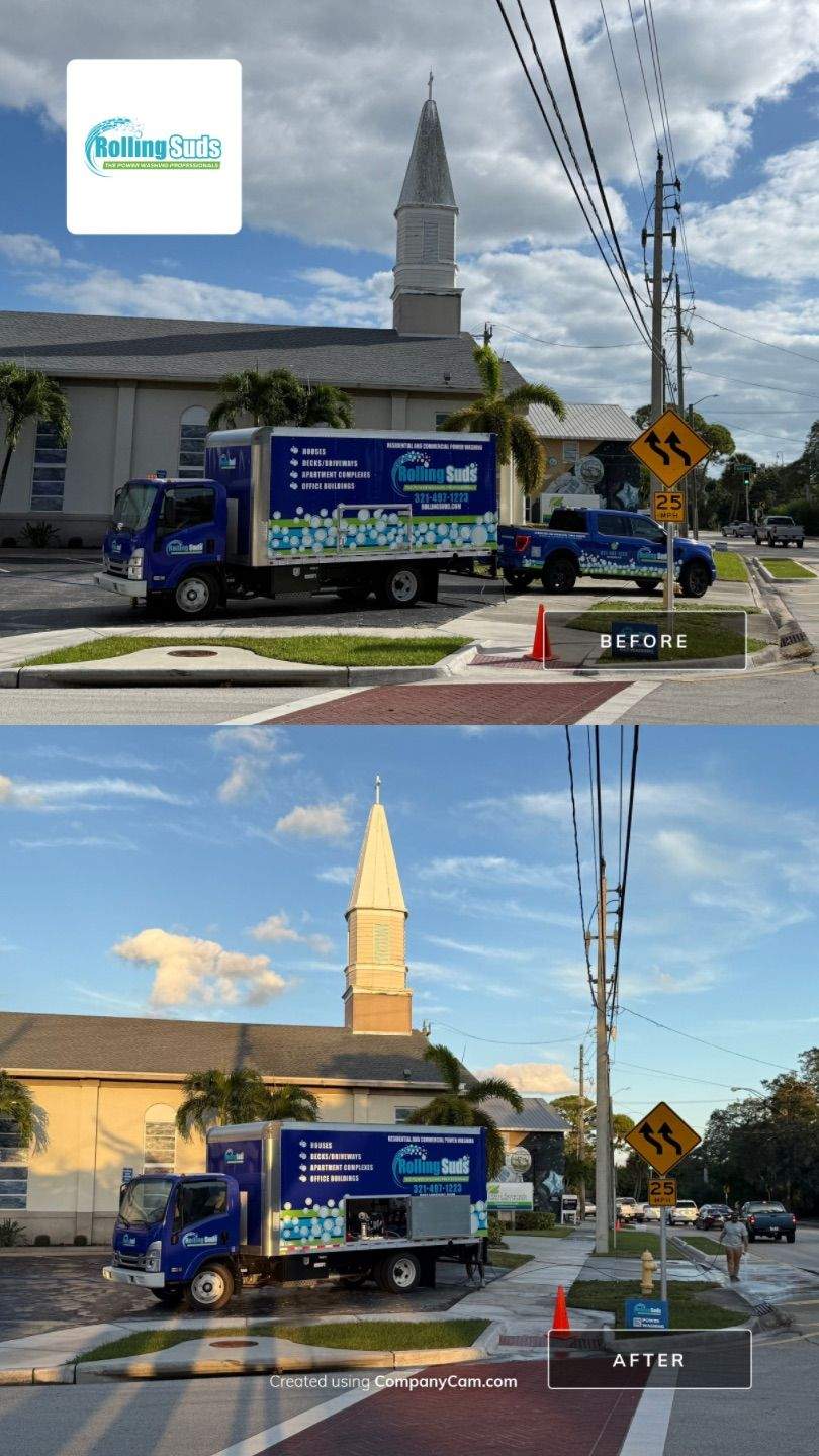 Church Steeple Restoration - Eau Gallie, FL by Rolling Suds of Melbourne - Palm Bay