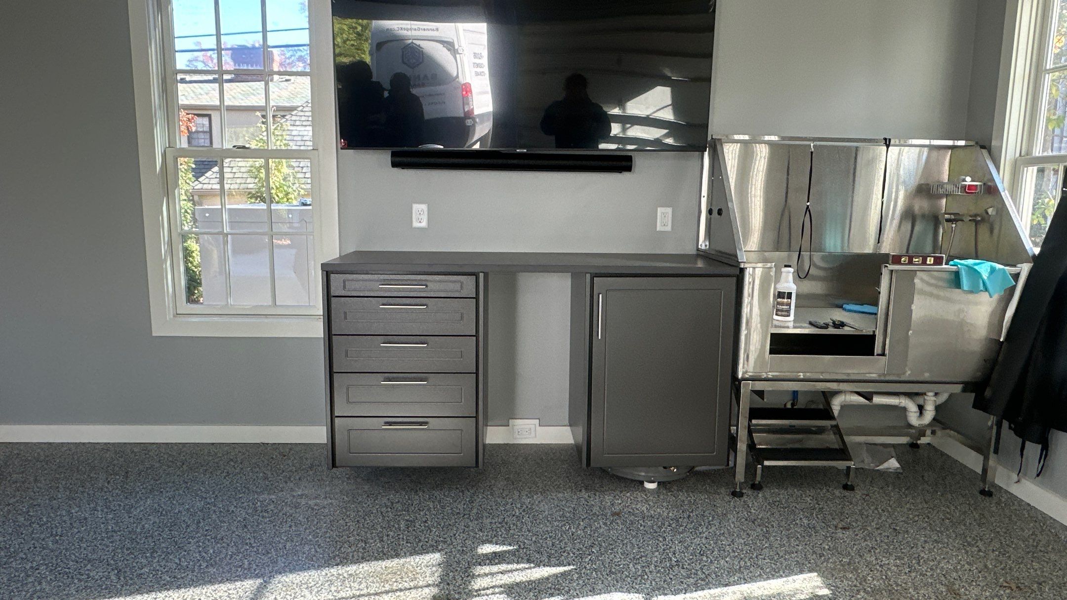 Kurt E let us take care of his custom cabinet needs by Banner Garage