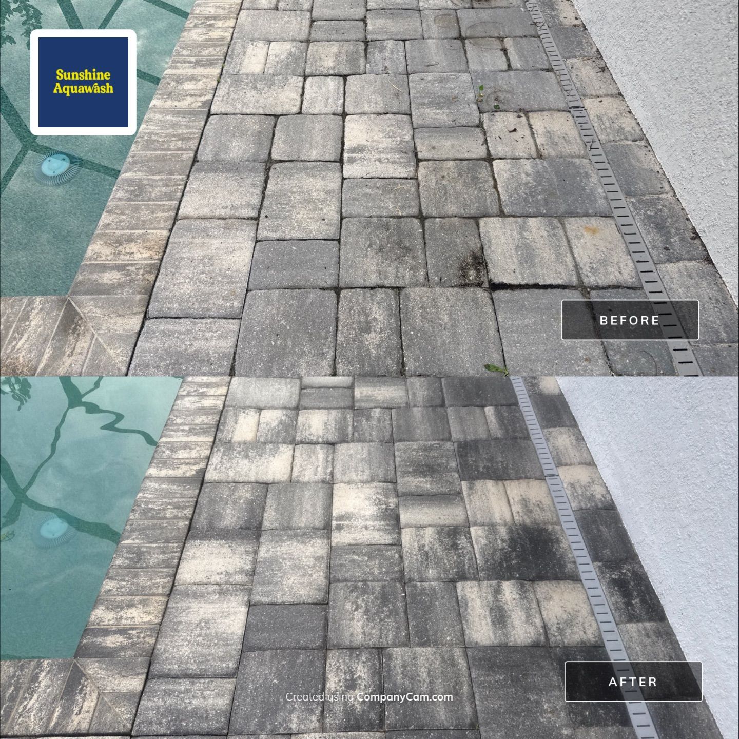 Paver Pool Deck Cleaning, Screen Enclosure & Front Entrance Cleaning – Cresswind at Lakewood Ranch, FL 34211 by Sunshine AquaWash