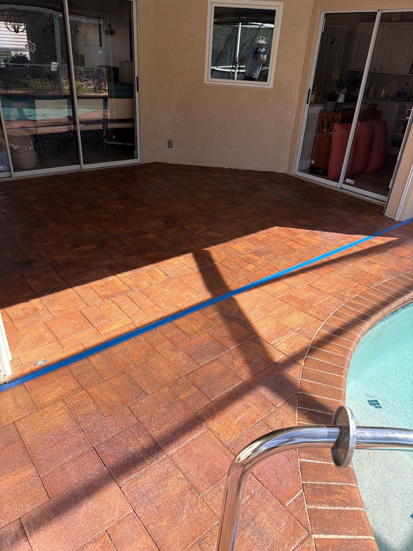 Paver Sealing and Striping for Sun City Center Pool Deck by Supreme Paver Experts