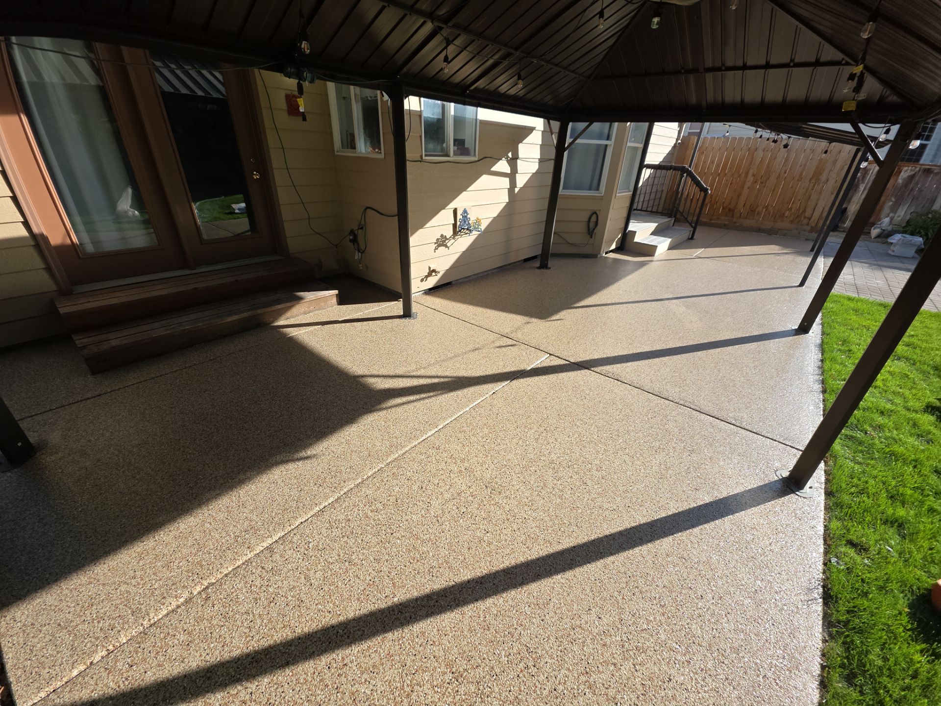 Patio Transformation using Pecan by Croc Coatings, LLC